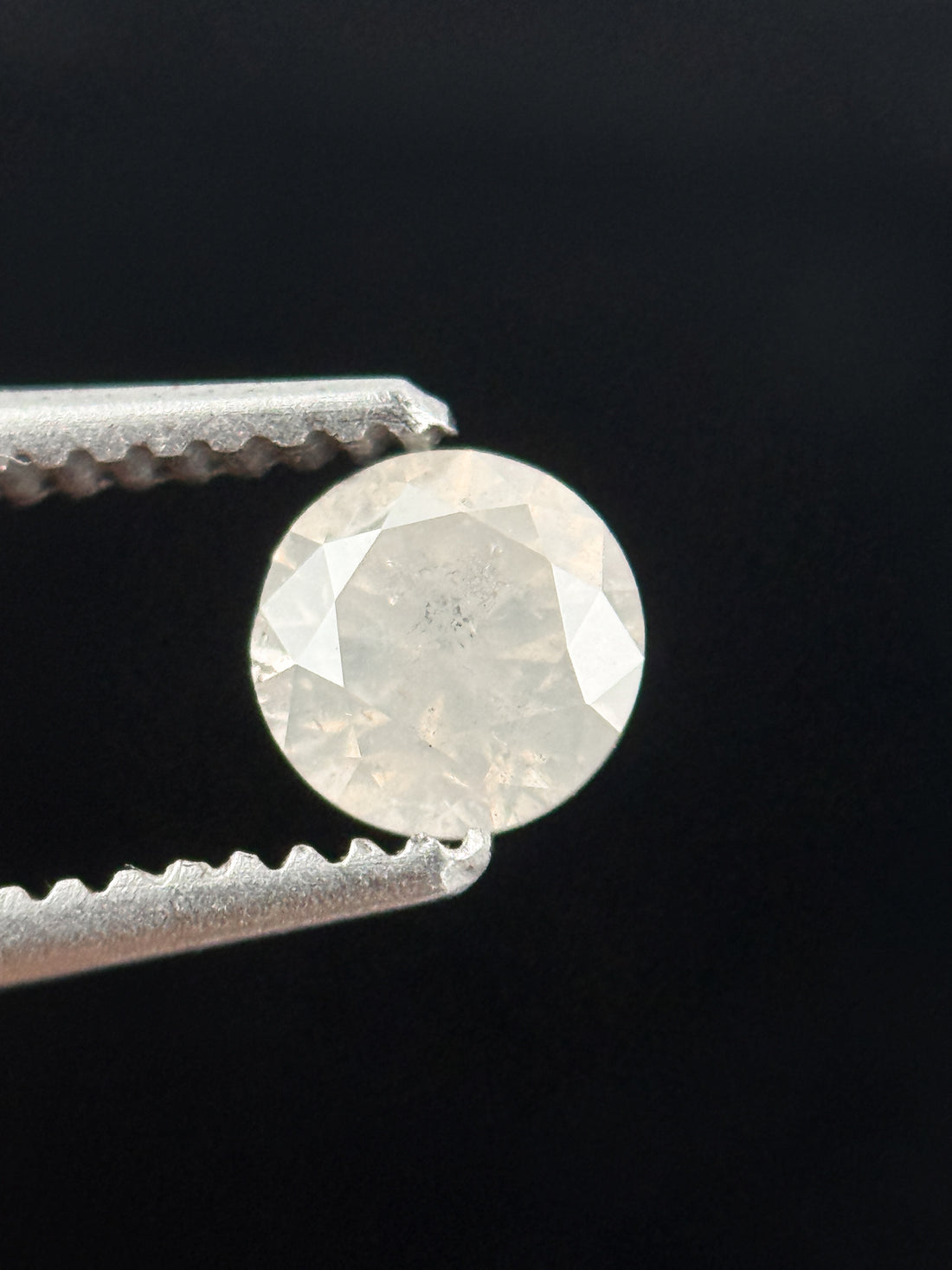 0.38 Ct Round Brilliant Cut White Natural Galaxy Diamond