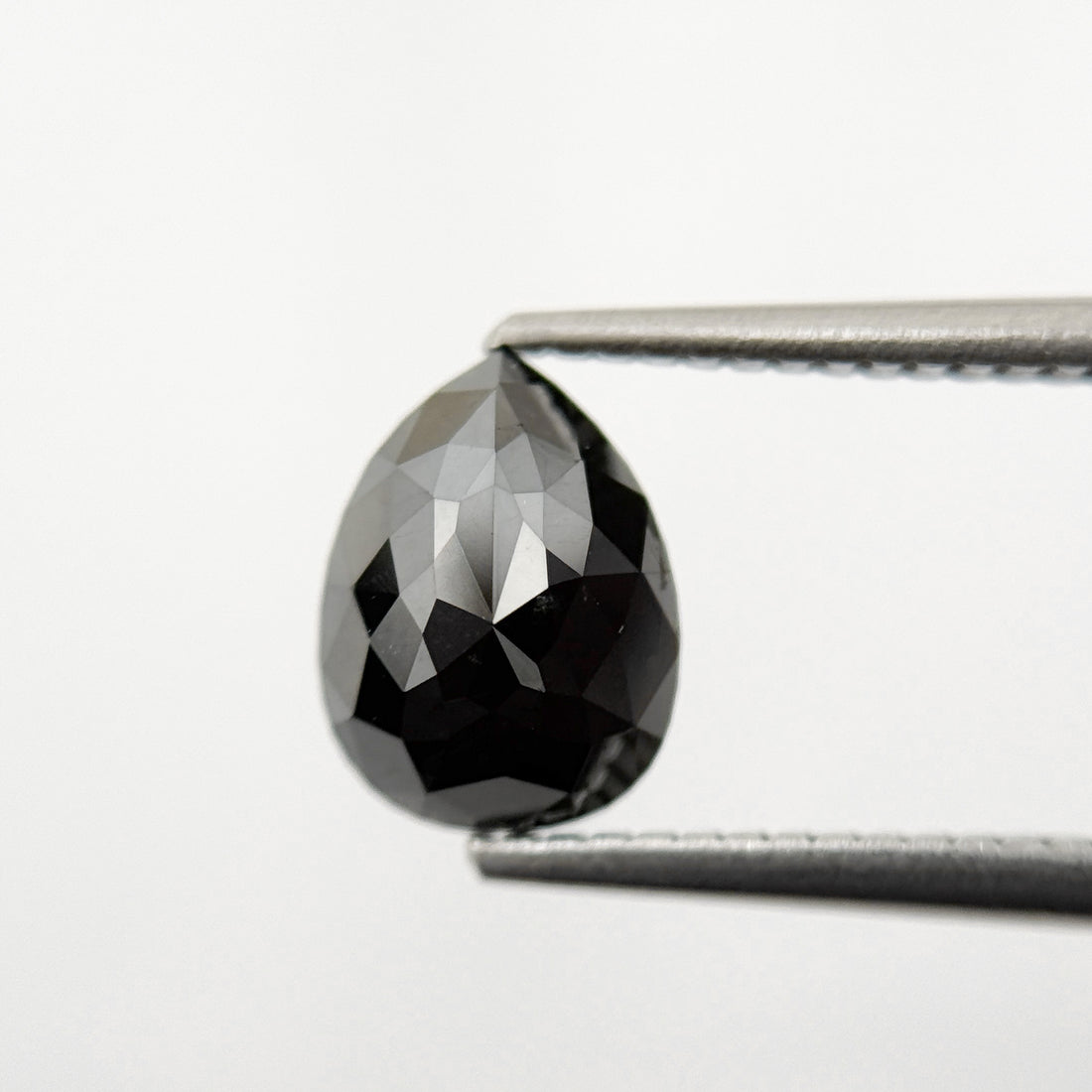 2.04 Ct Pear Rose Cut Black Natural Fancy Diamond