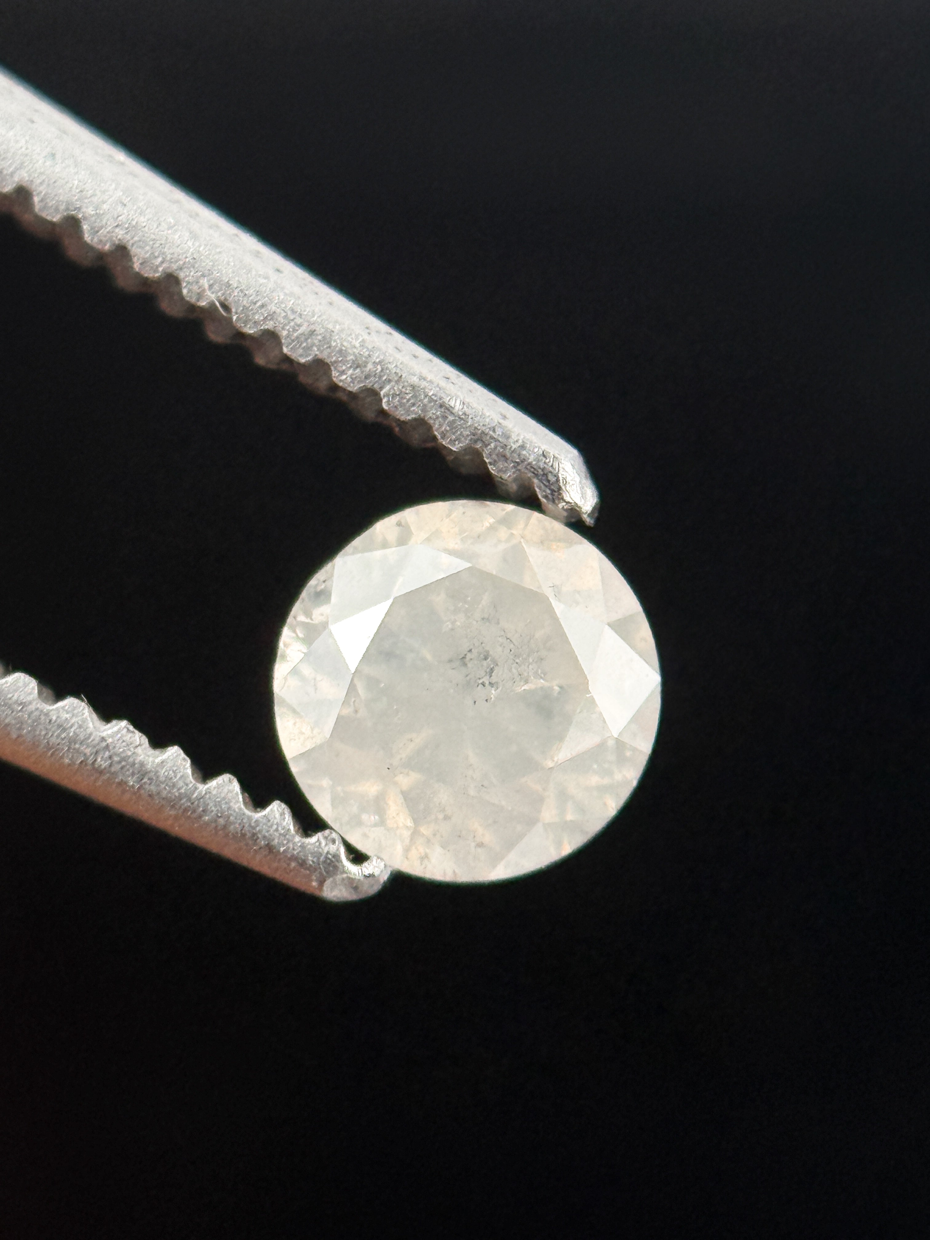 0.38 Ct Round Brilliant Cut White Natural Galaxy Diamond