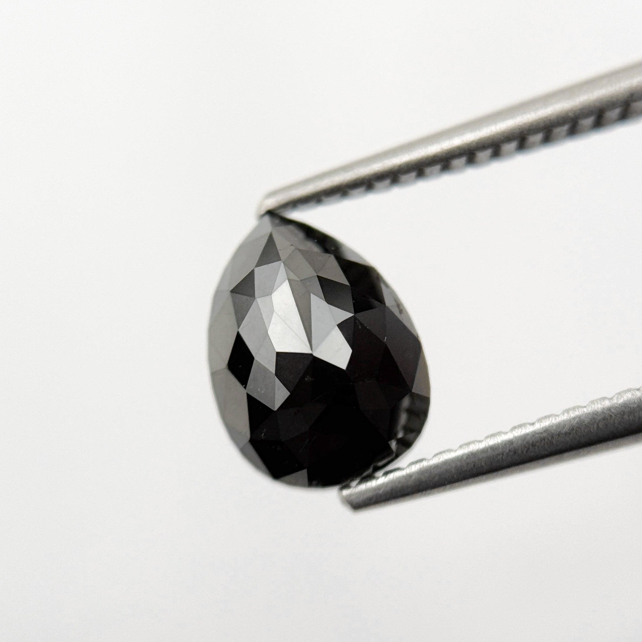 2.04 Ct Pear Rose Cut Black Natural Fancy Diamond