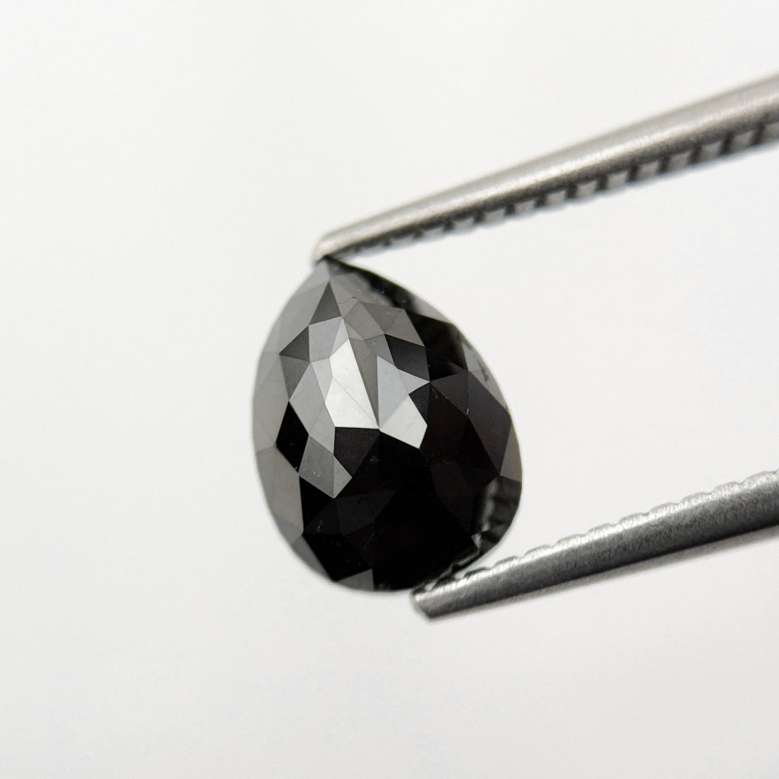 2.04 Ct Pear Rose Cut Black Natural Fancy Diamond