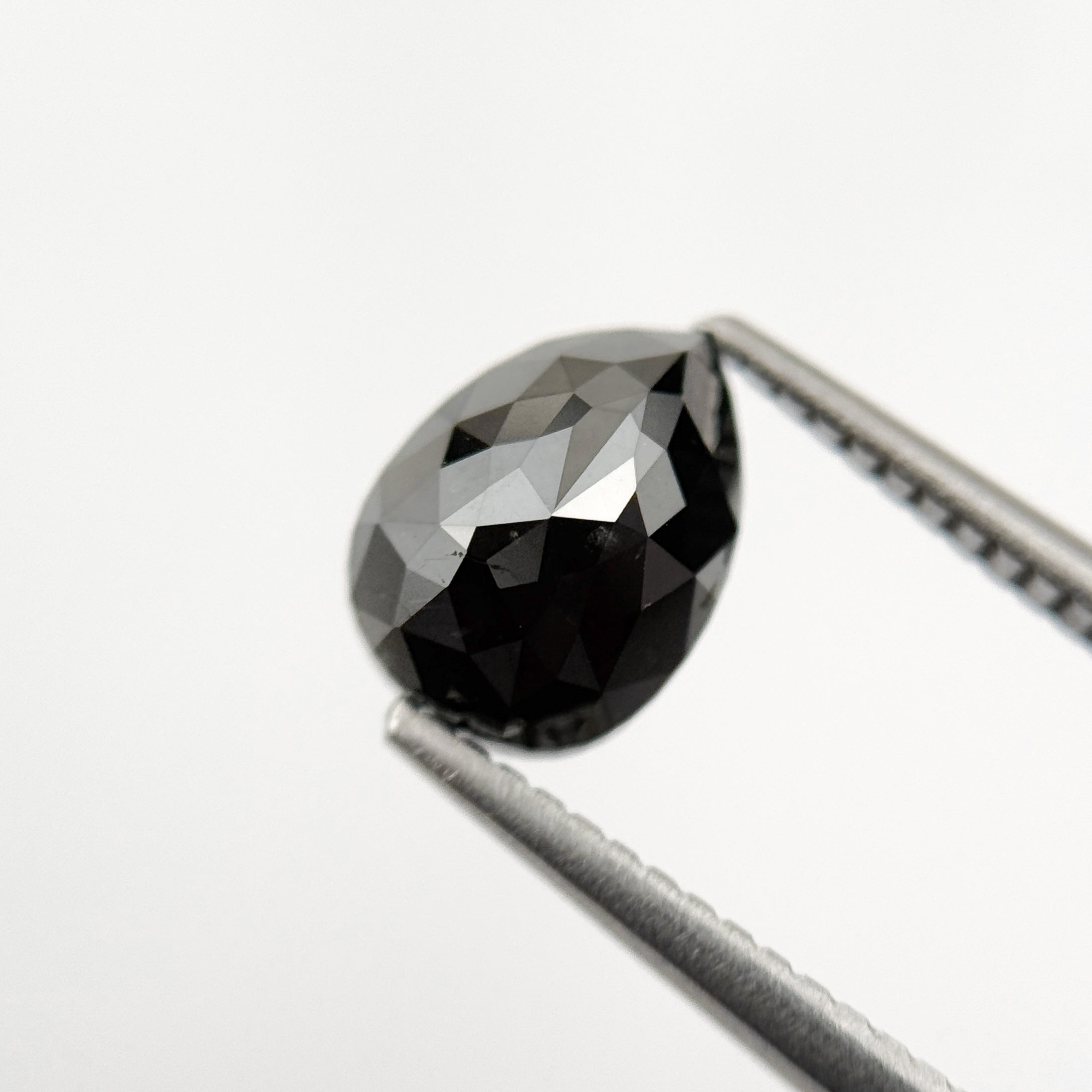 2.04 Ct Pear Rose Cut Black Natural Fancy Diamond