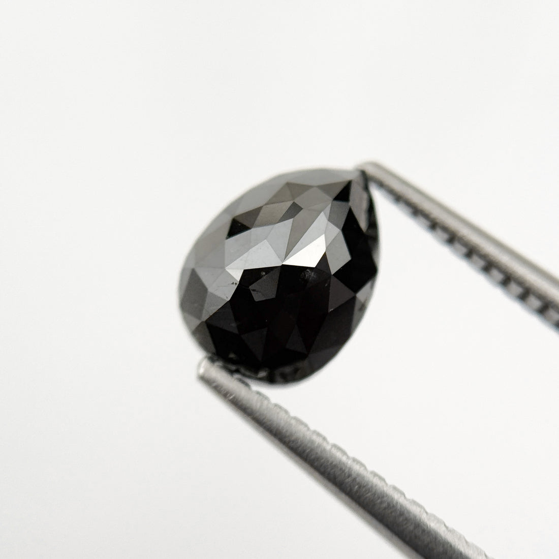 2.04 Ct Pear Rose Cut Black Natural Fancy Diamond