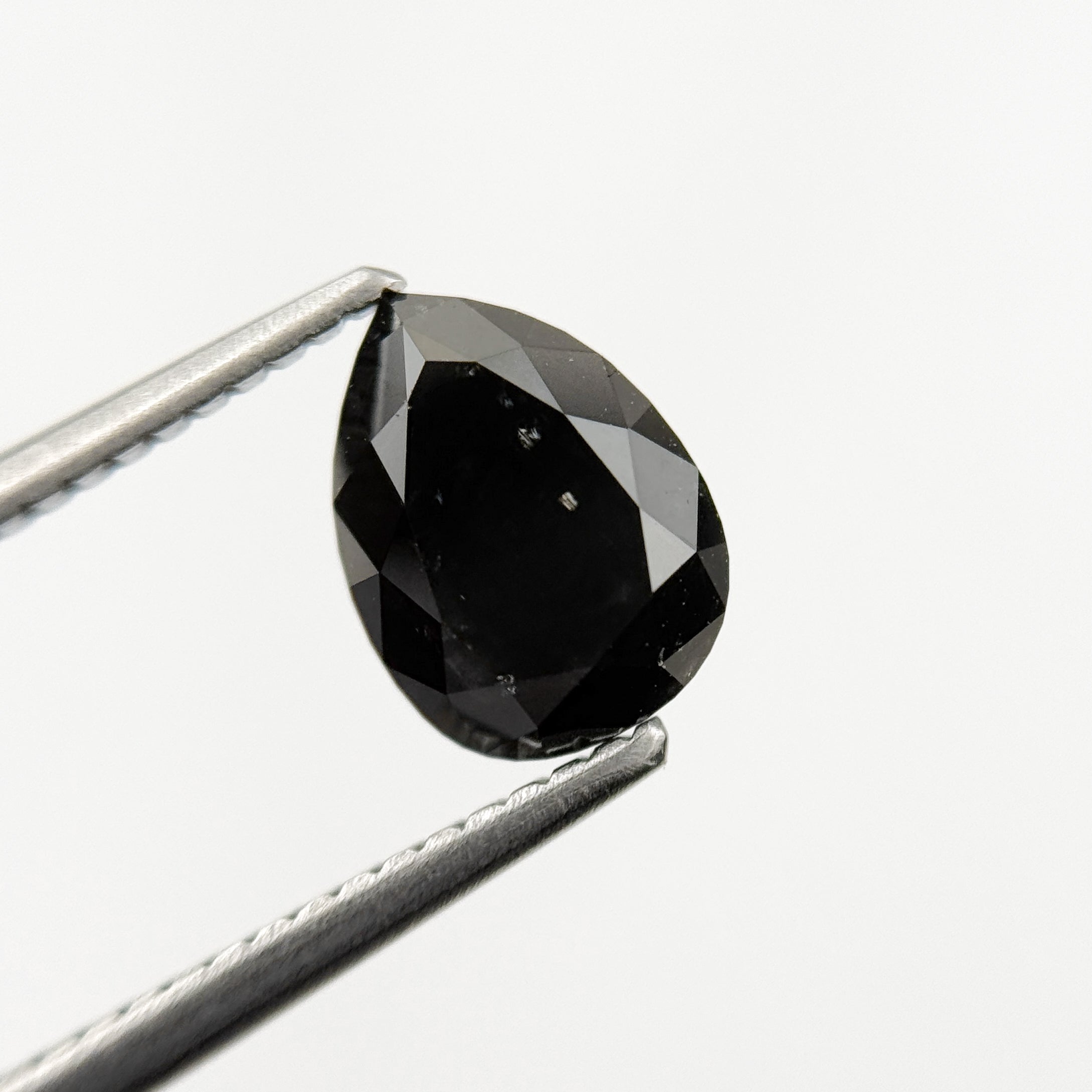 2.04 Ct Pear Rose Cut Black Natural Fancy Diamond