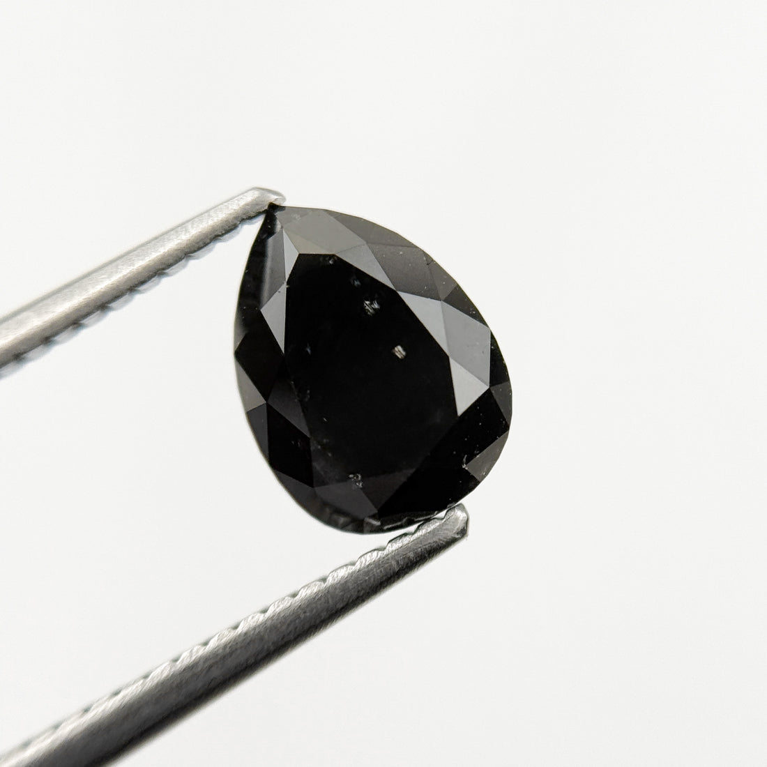 2.04 Ct Pear Rose Cut Black Natural Fancy Diamond
