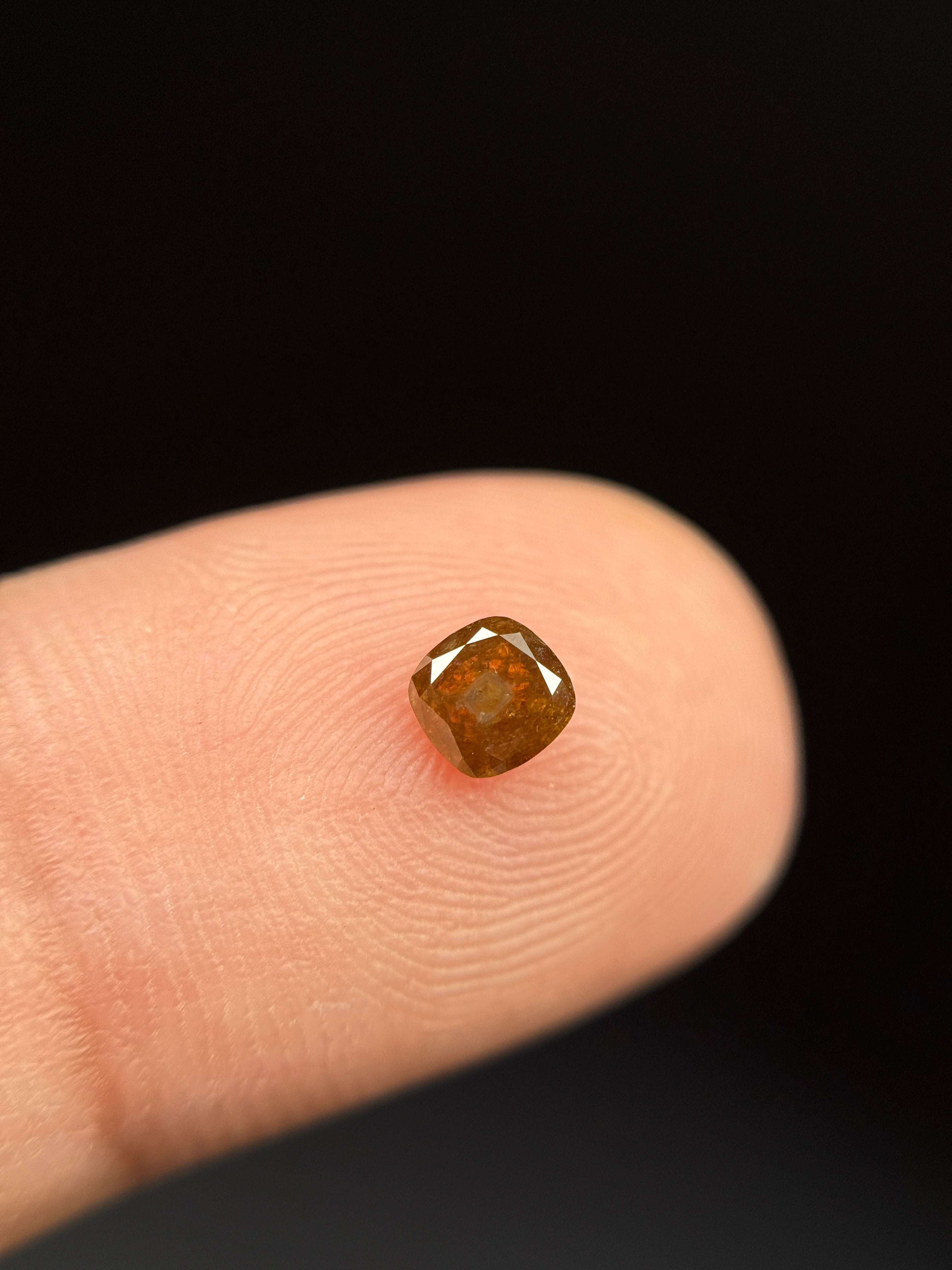 0.29 Ct Cushion Rose Cut Brown Red Natural Fancy Diamond