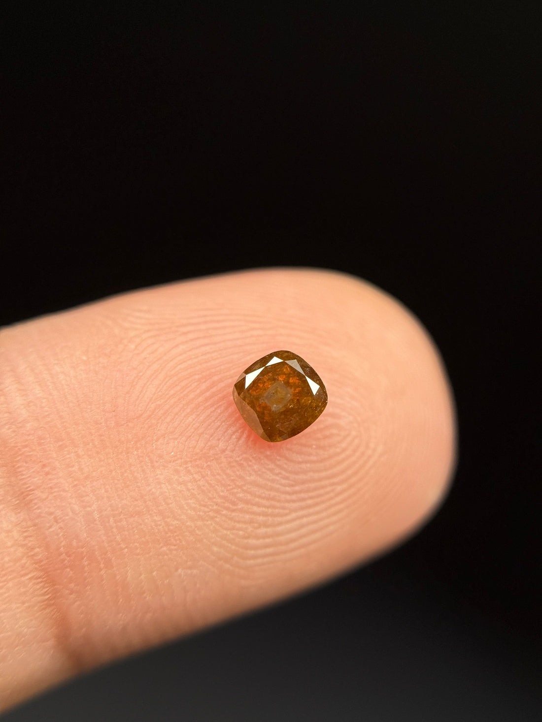 0.29 Ct Cushion Rose Cut Brown Red Natural Fancy Diamond