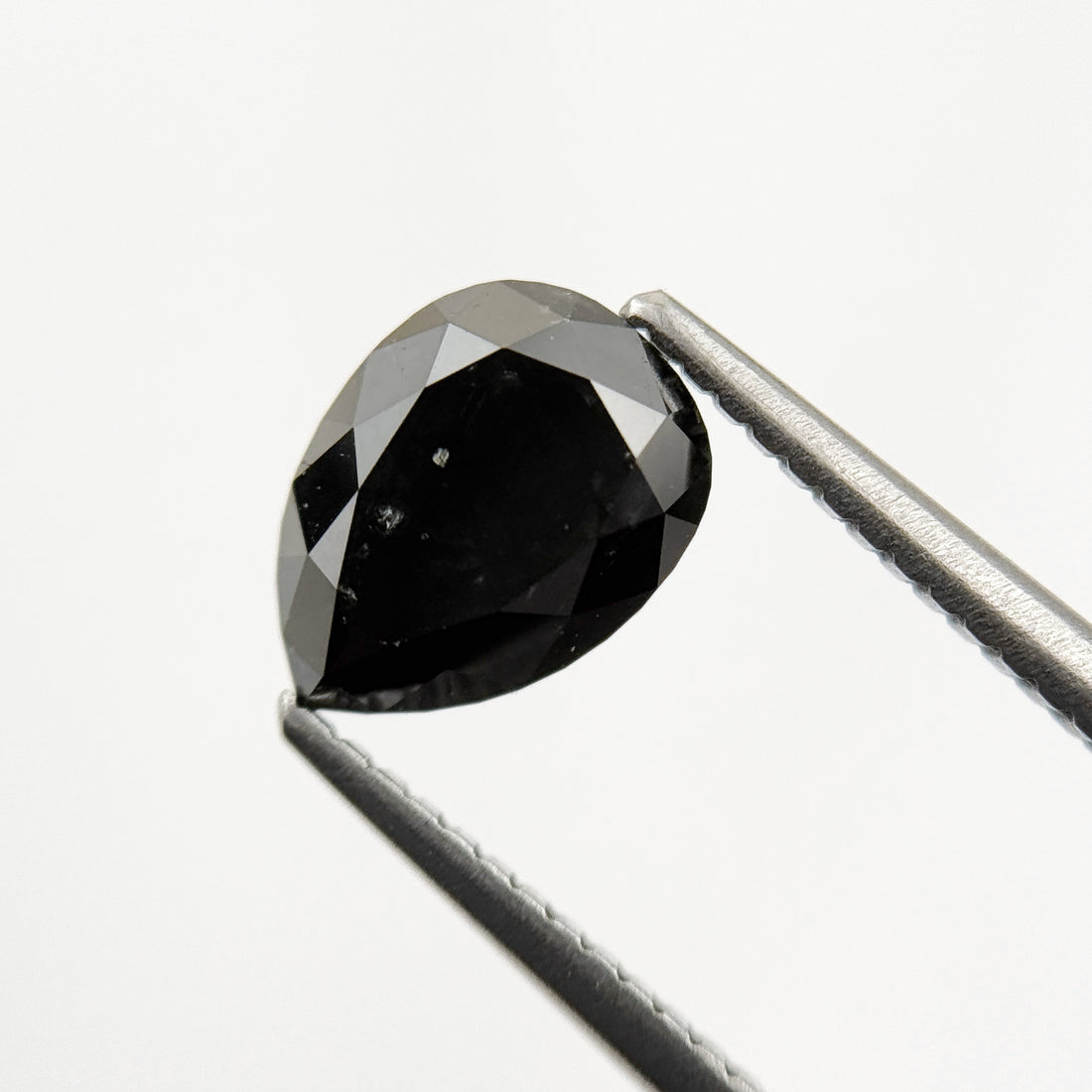 2.04 Ct Pear Rose Cut Black Natural Fancy Diamond