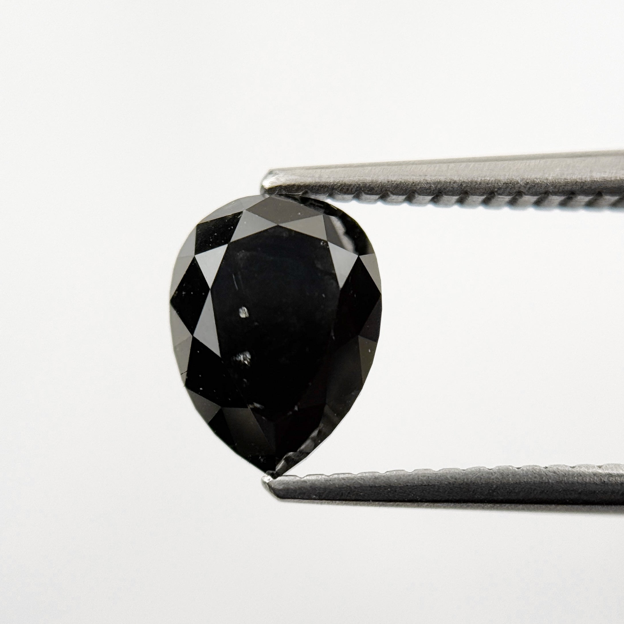 2.04 Ct Pear Rose Cut Black Natural Fancy Diamond