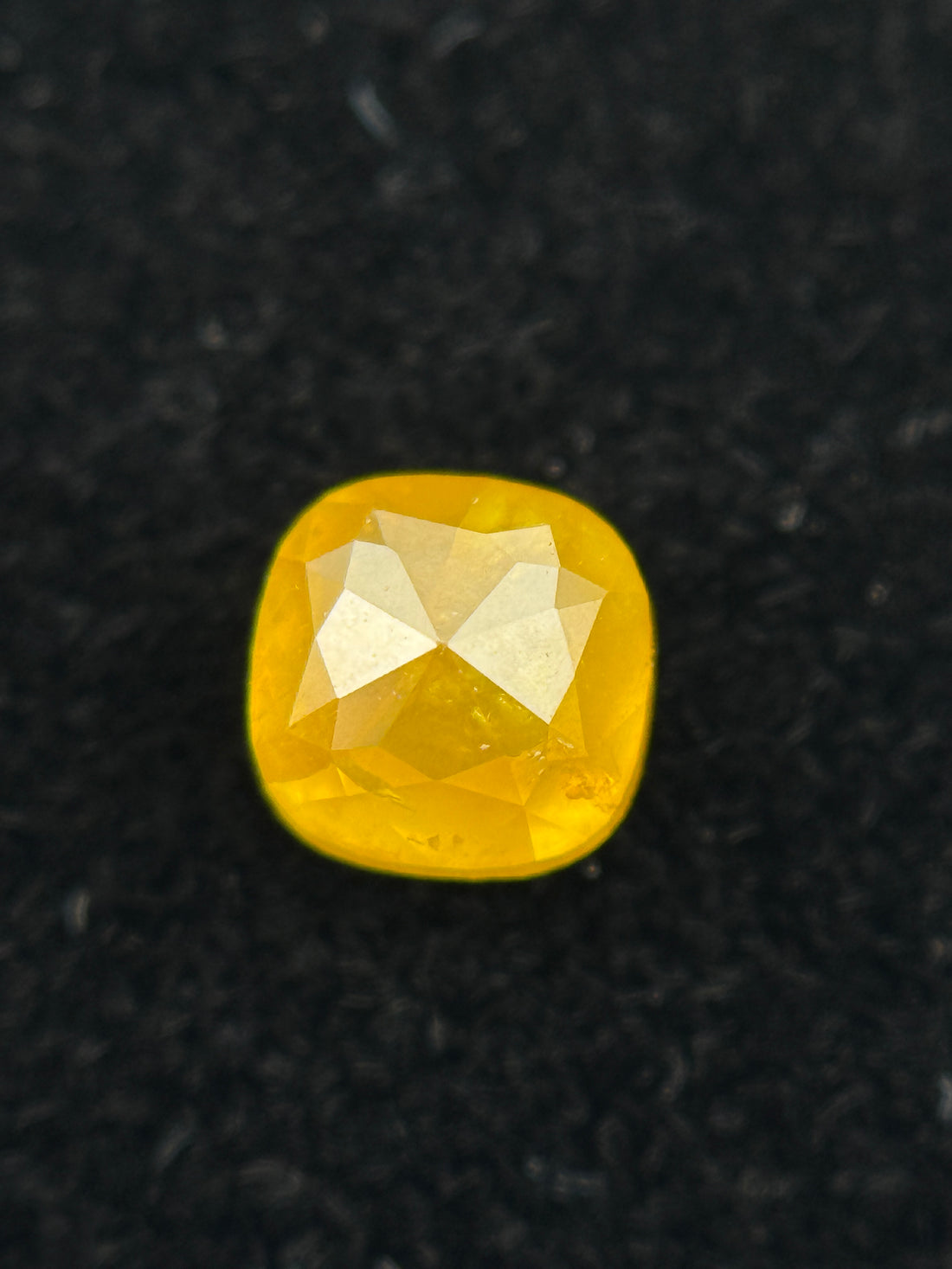 0.67 Ct Cushion Rose Cut Yellow Natural Fancy Diamond