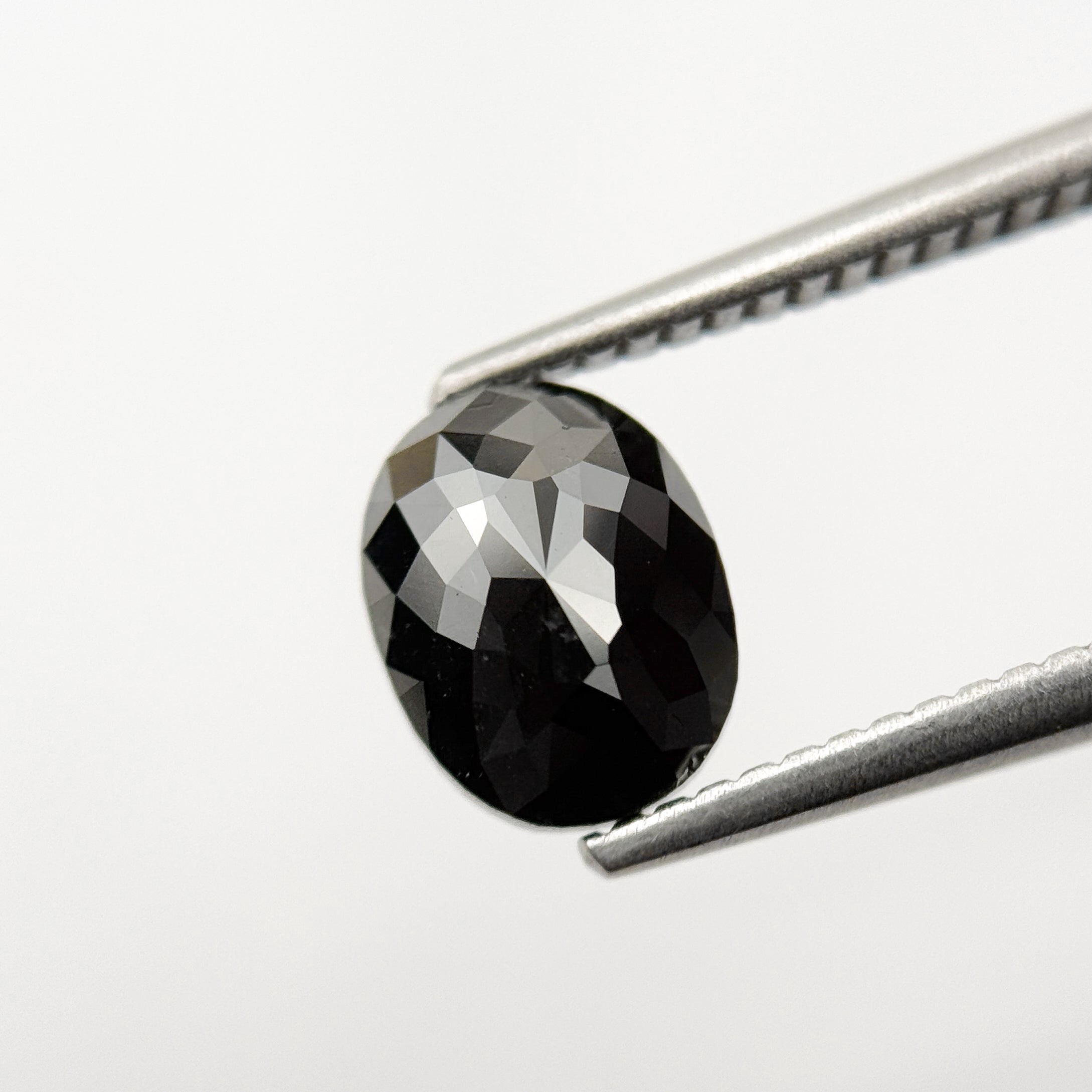 1.69 Ct Oval Rose Cut Black Natural Fancy Diamond