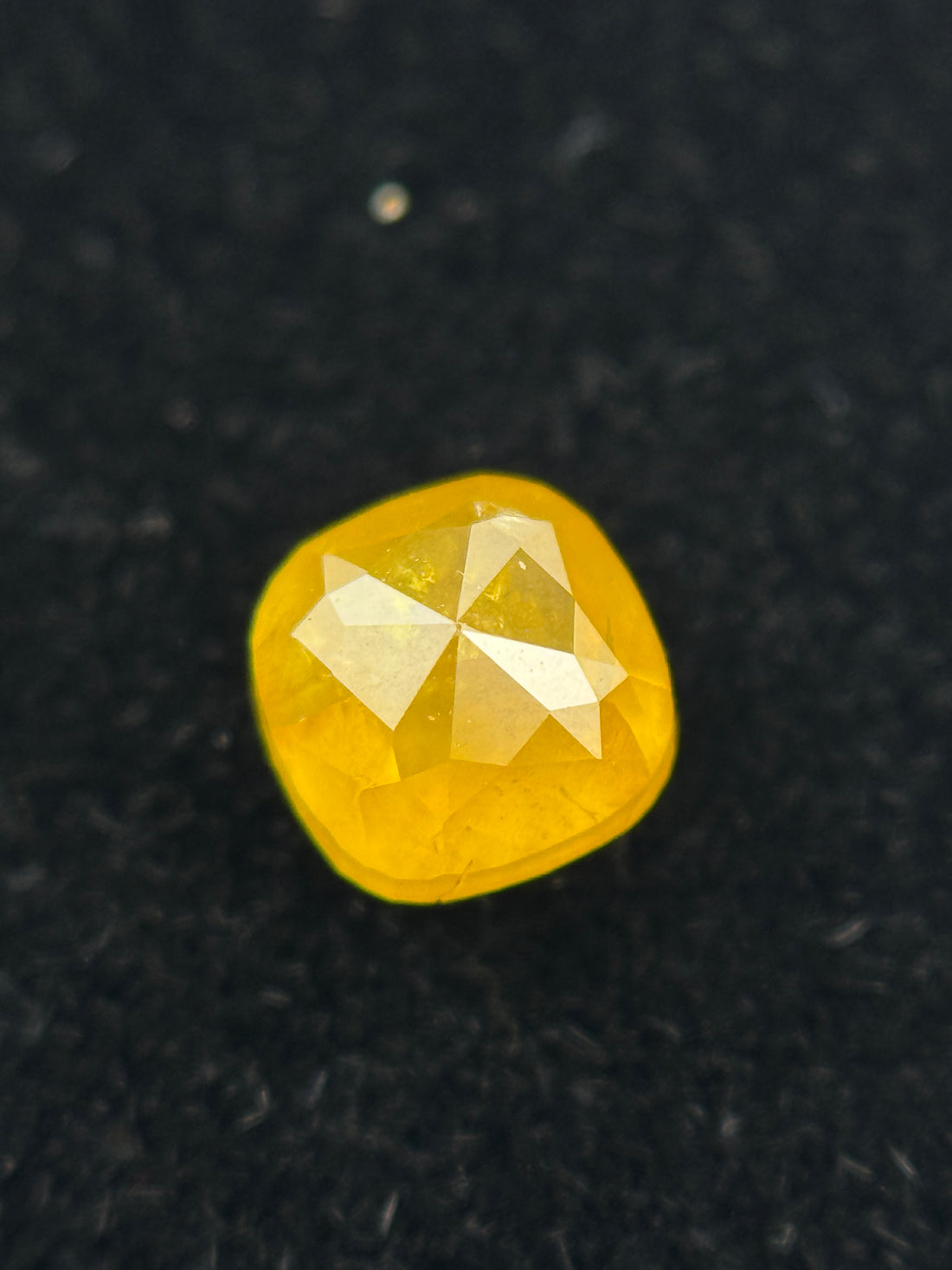 0.67 Ct Cushion Rose Cut Yellow Natural Fancy Diamond