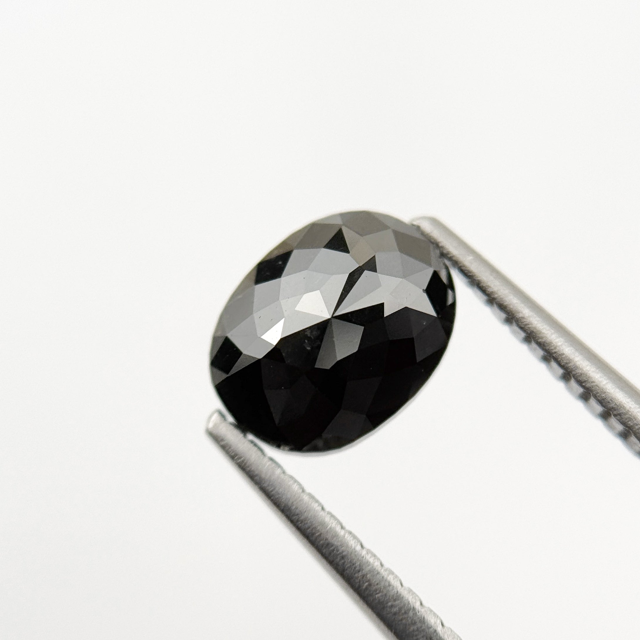1.69 Ct Oval Rose Cut Black Natural Fancy Diamond
