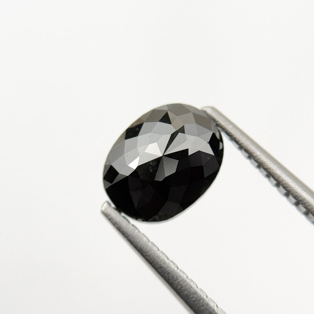 1.69 Ct Oval Rose Cut Black Natural Fancy Diamond