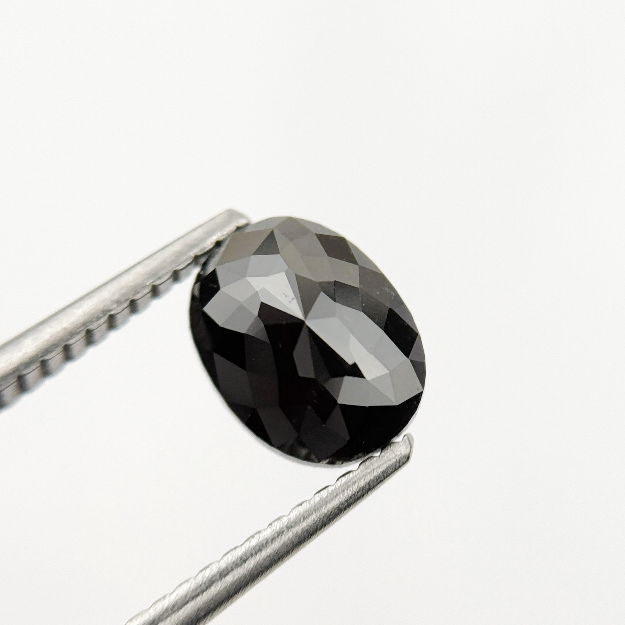 1.69 Ct Oval Rose Cut Black Natural Fancy Diamond