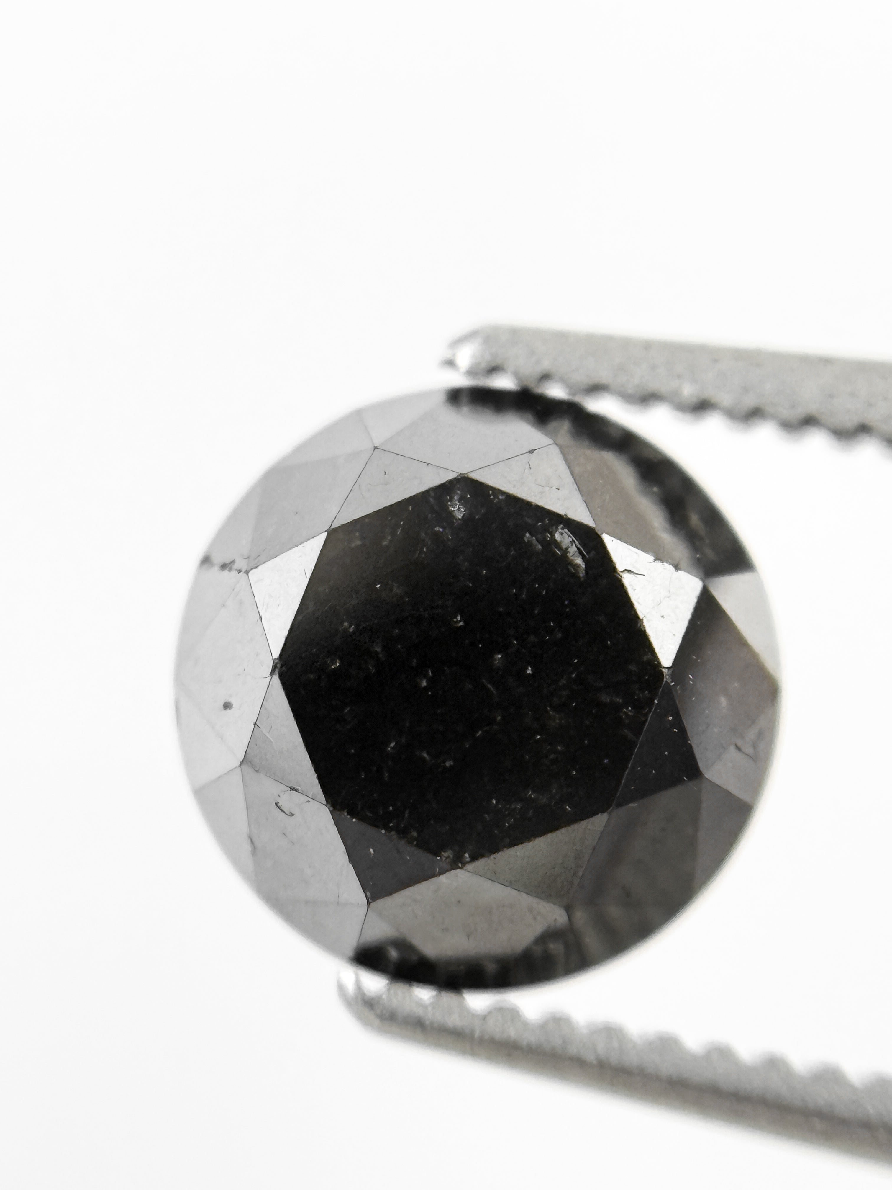 2.11 Ct Round Brilliant Cut Black Natural Loose Diamond