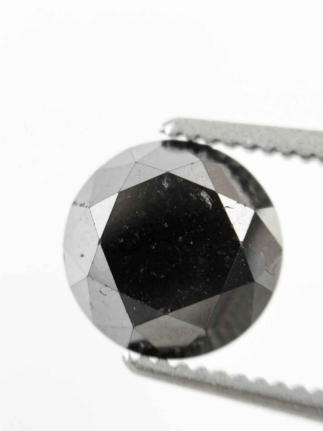 2.11 Ct Round Brilliant Cut Black Natural Loose Diamond
