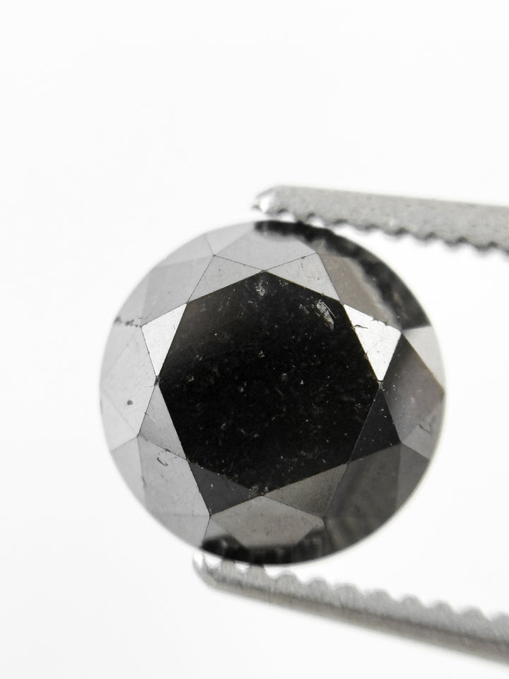 2.11 Ct Round Brilliant Cut Black Natural Loose Diamond