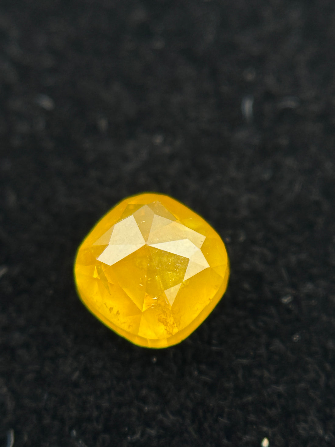 0.67 Ct Cushion Rose Cut Yellow Natural Fancy Diamond