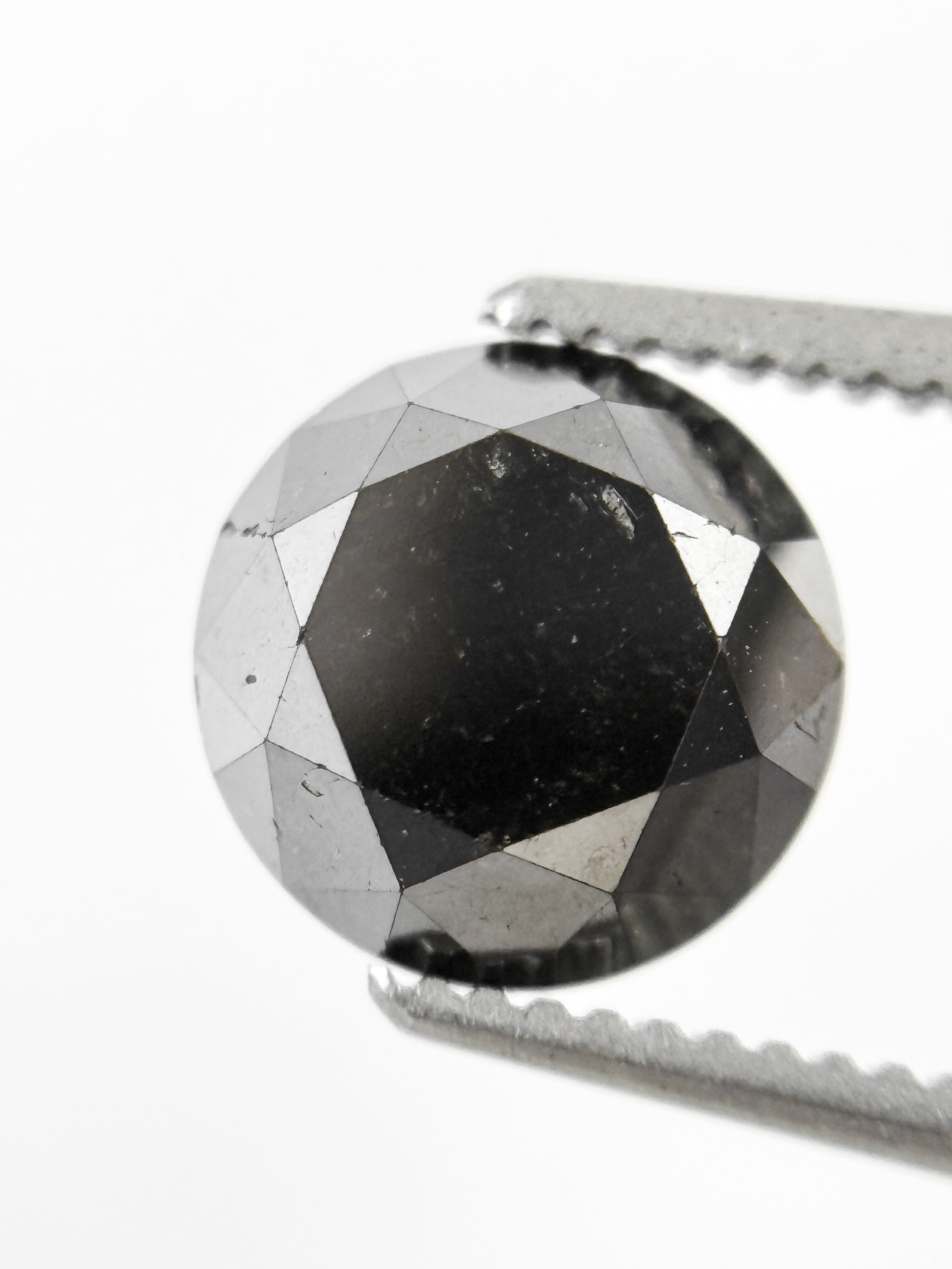 2.11 Ct Round Brilliant Cut Black Natural Loose Diamond