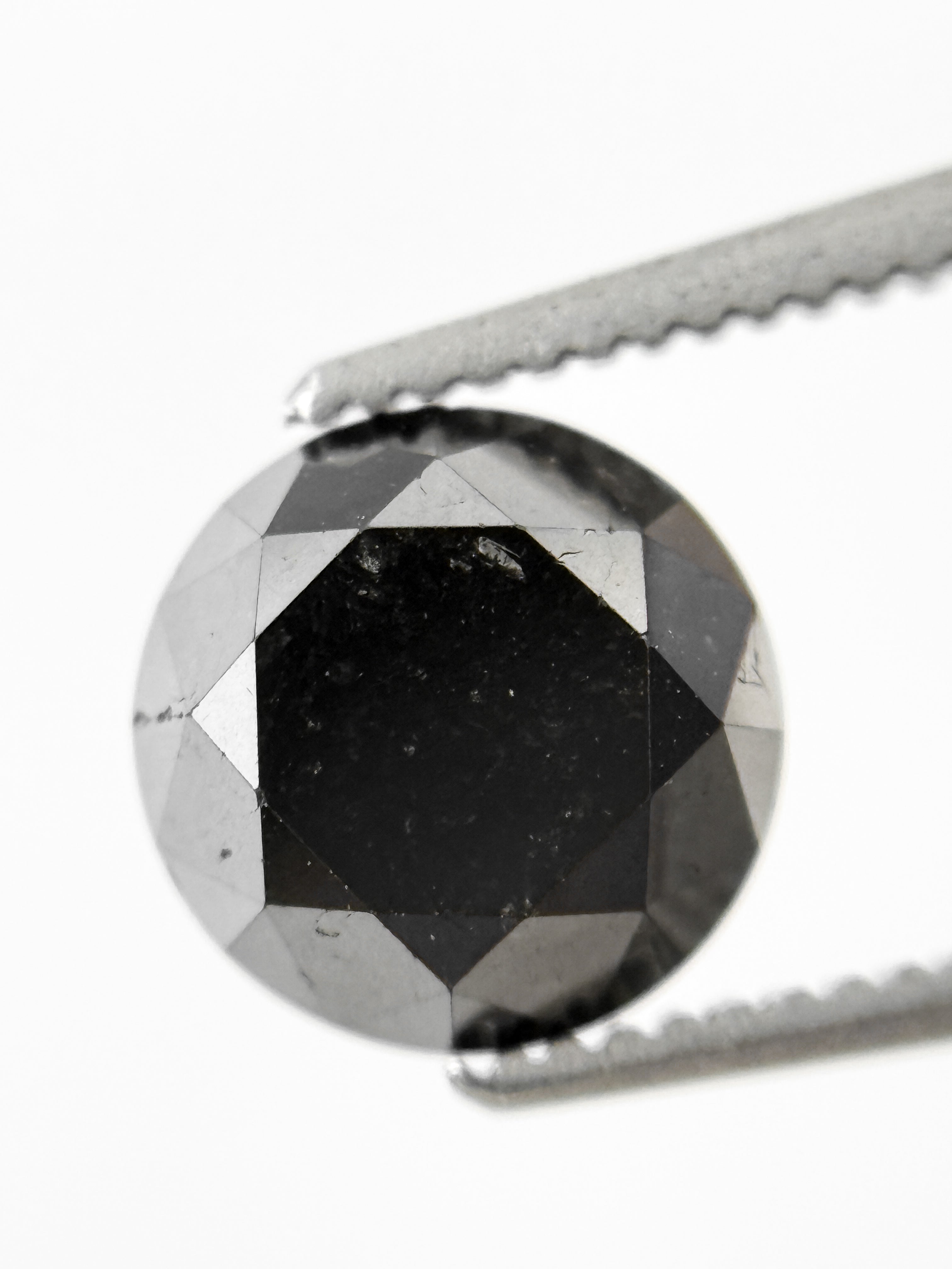 2.11 Ct Round Brilliant Cut Black Natural Loose Diamond