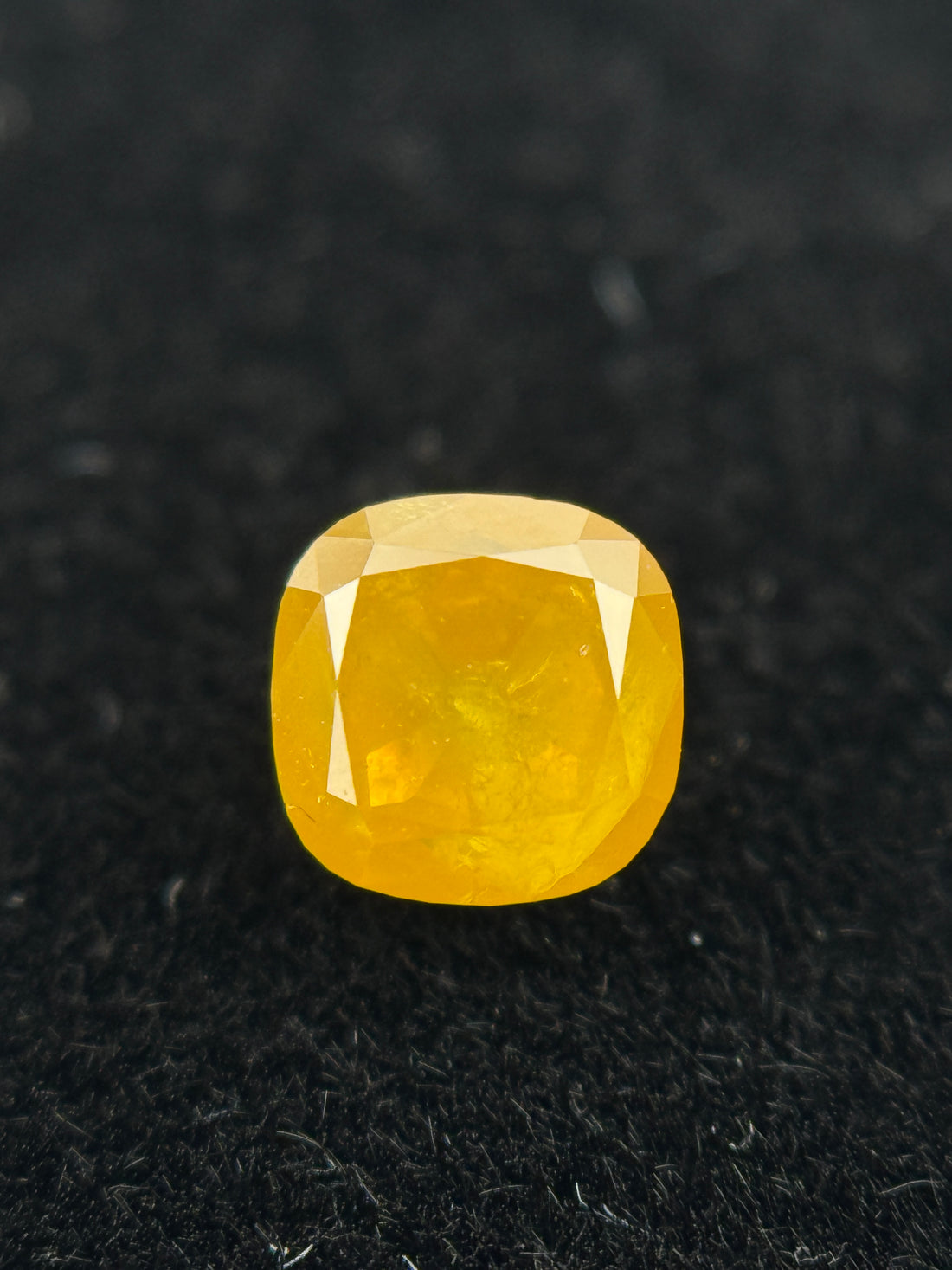 0.67 Ct Cushion Rose Cut Yellow Natural Fancy Diamond