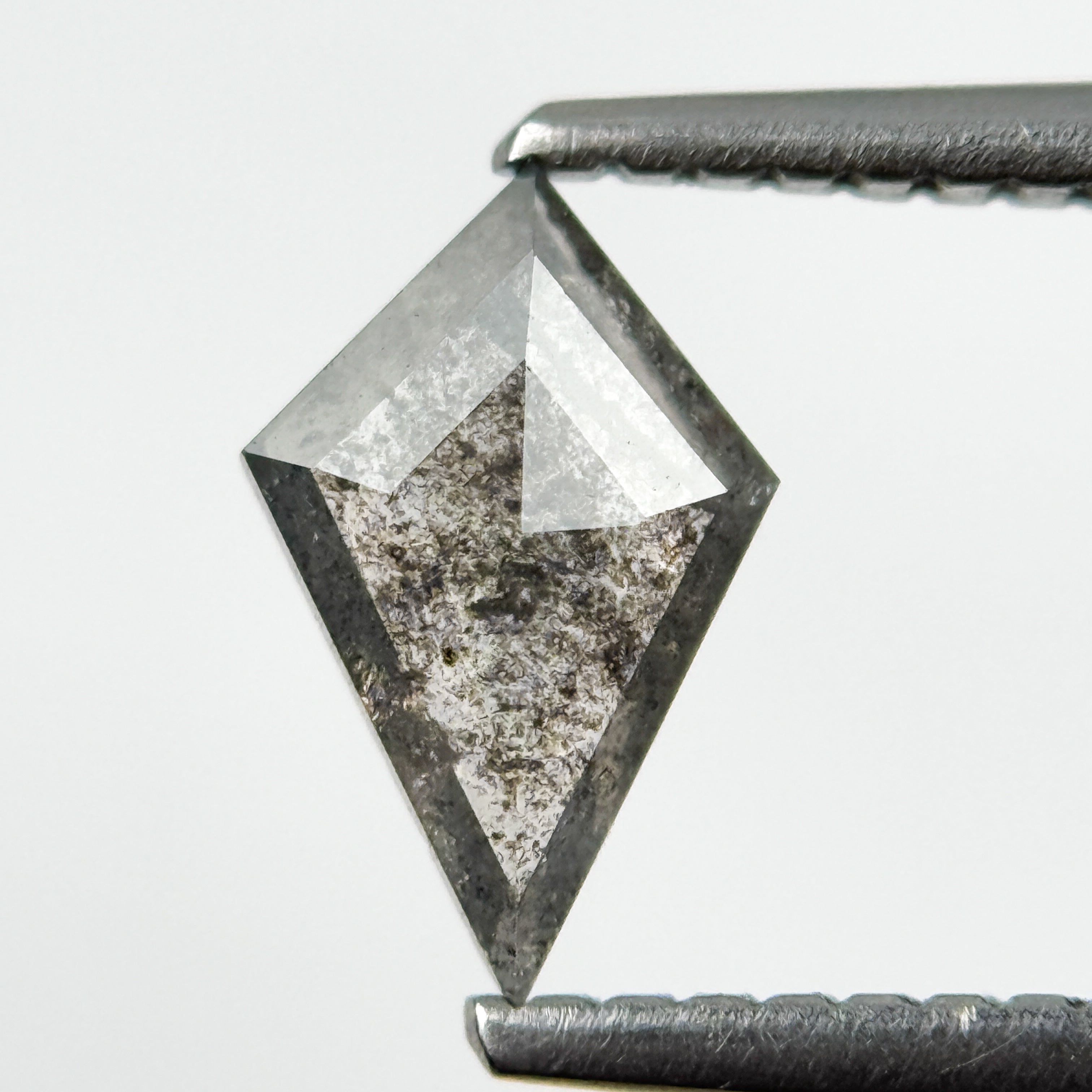 0.53 Ct Kite Rose Cut Grey Natural Salt and Pepper Diamond