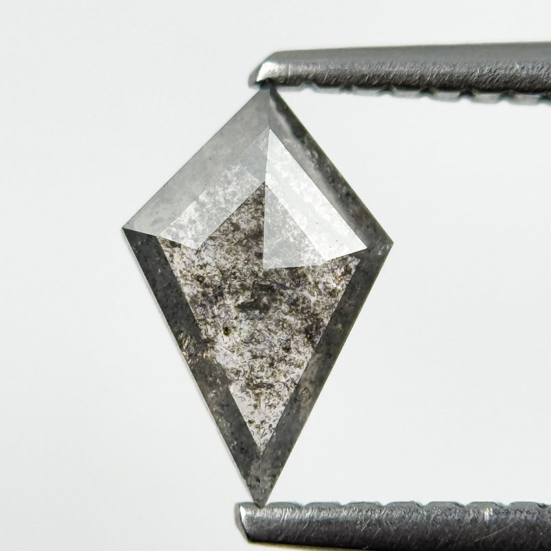 0.53 Ct Kite Rose Cut Grey Natural Salt and Pepper Diamond