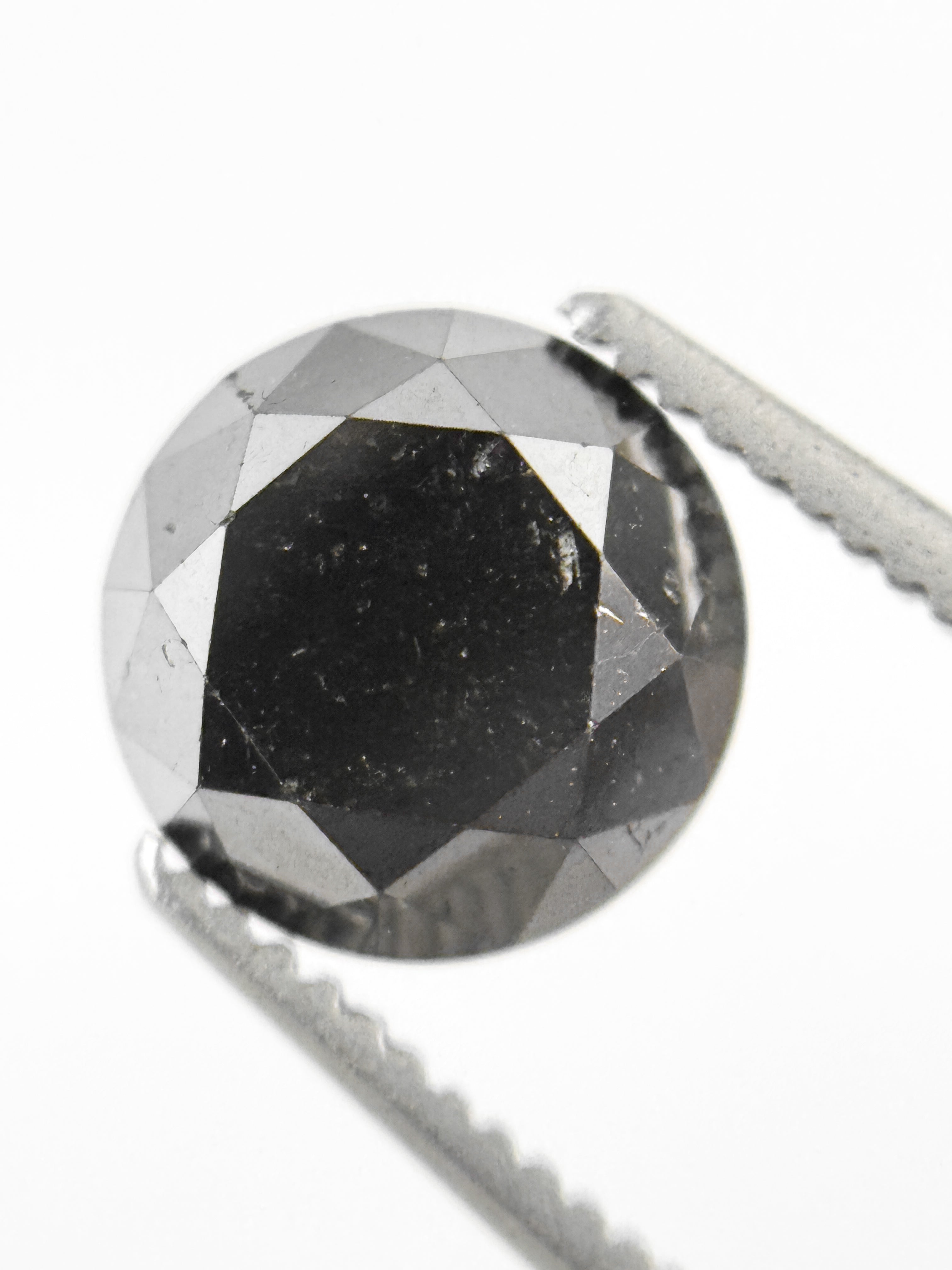 2.11 Ct Round Brilliant Cut Black Natural Loose Diamond