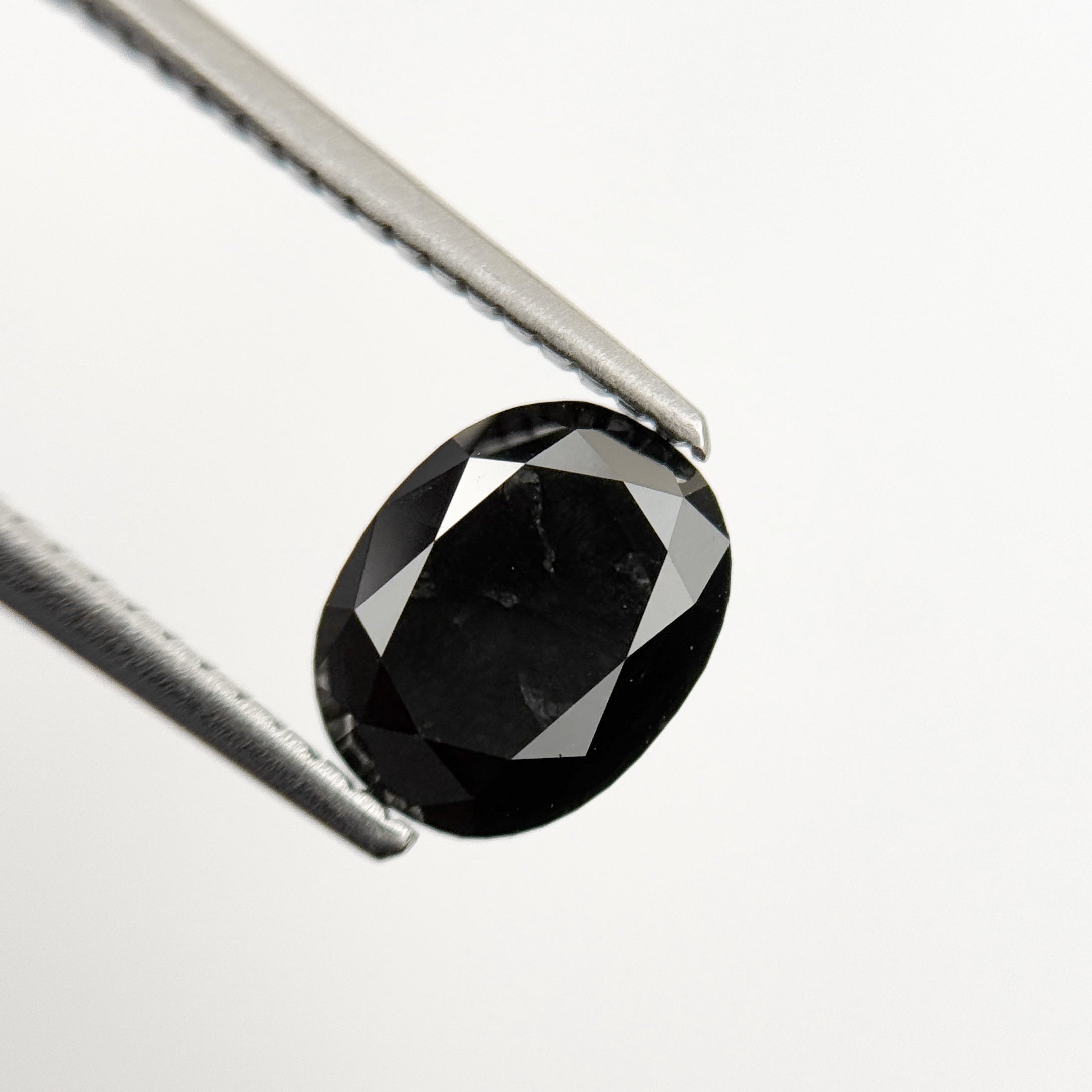1.69 Ct Oval Rose Cut Black Natural Fancy Diamond