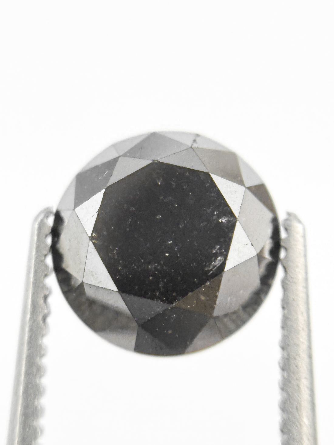 2.11 Ct Round Brilliant Cut Black Natural Loose Diamond