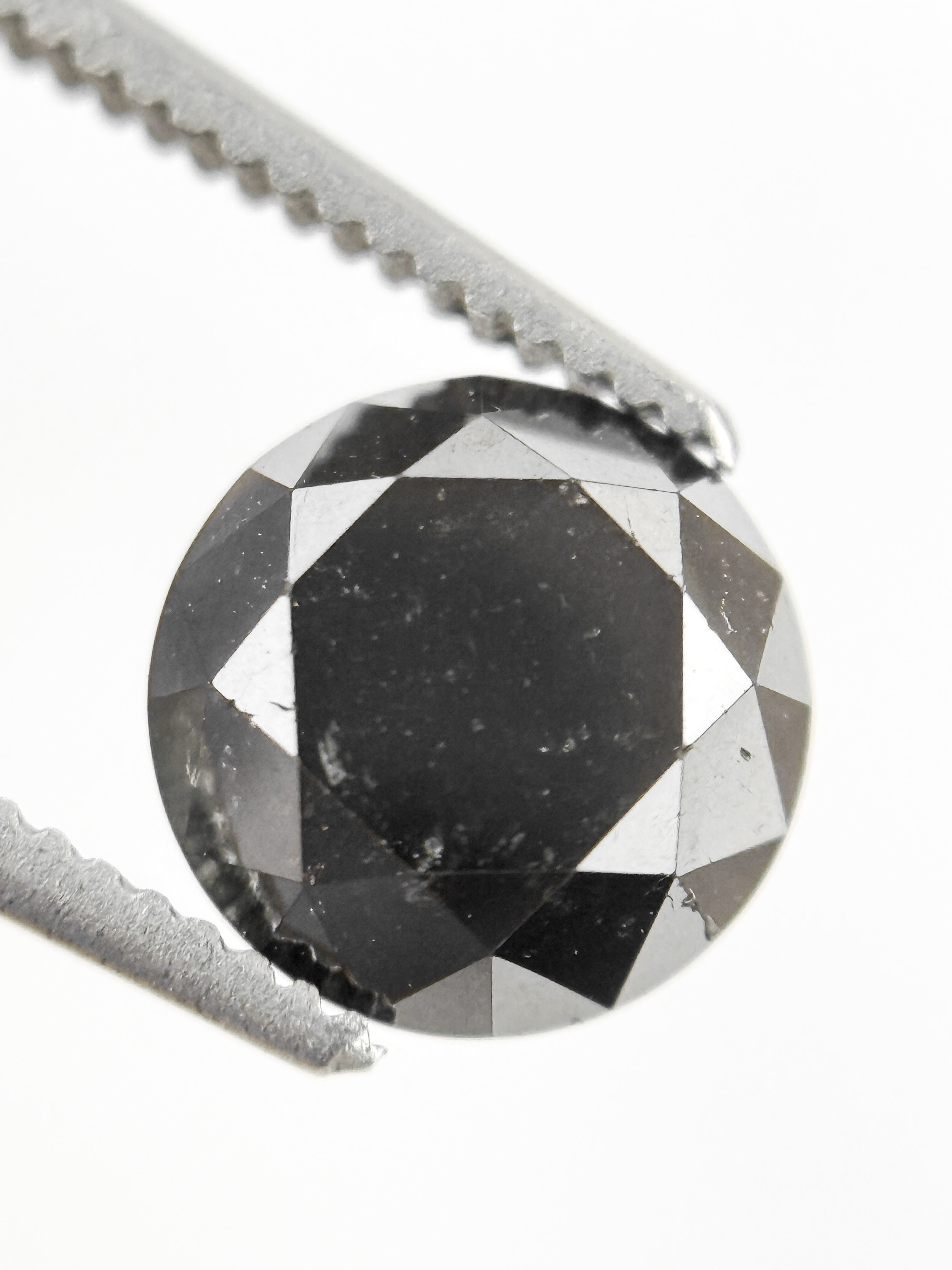 2.11 Ct Round Brilliant Cut Black Natural Loose Diamond