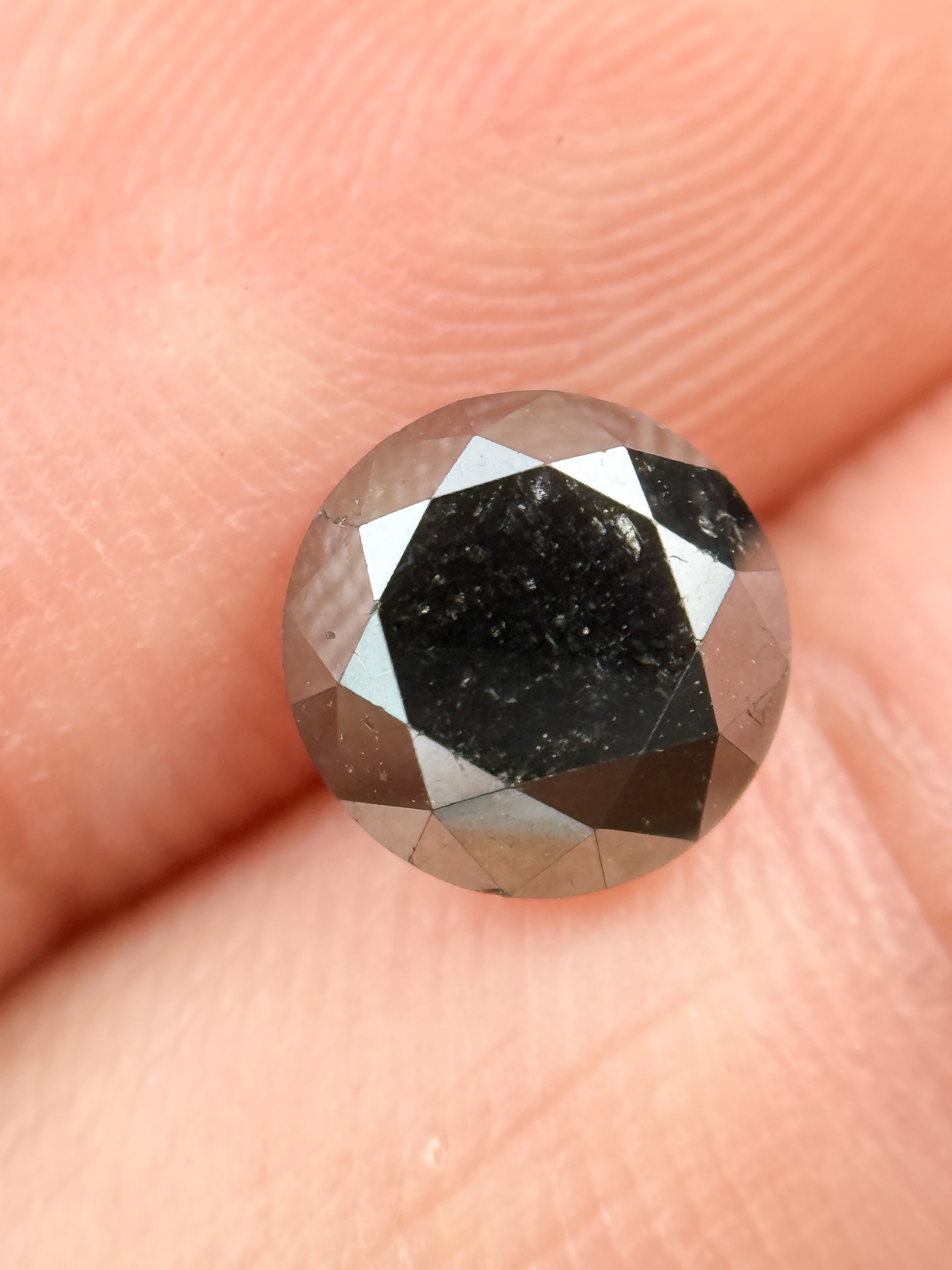 2.11 Ct Round Brilliant Cut Black Natural Loose Diamond