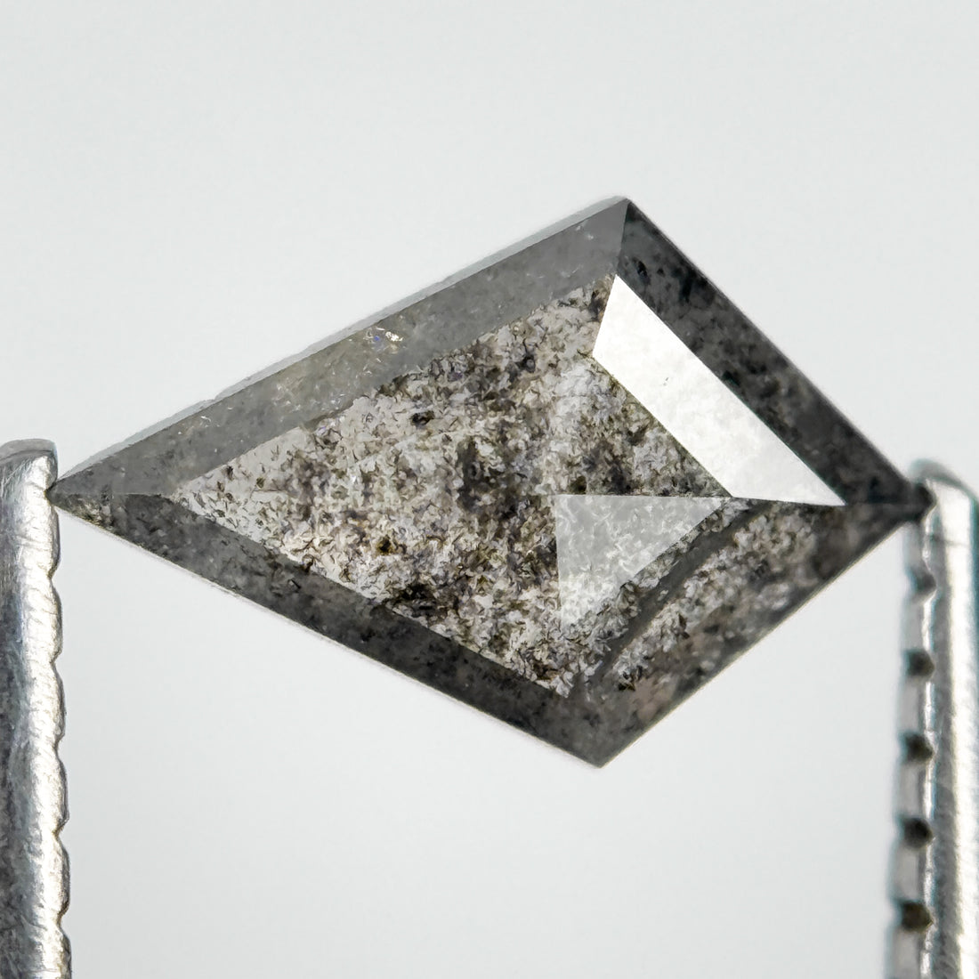 0.53 Ct Kite Rose Cut Grey Natural Salt and Pepper Diamond