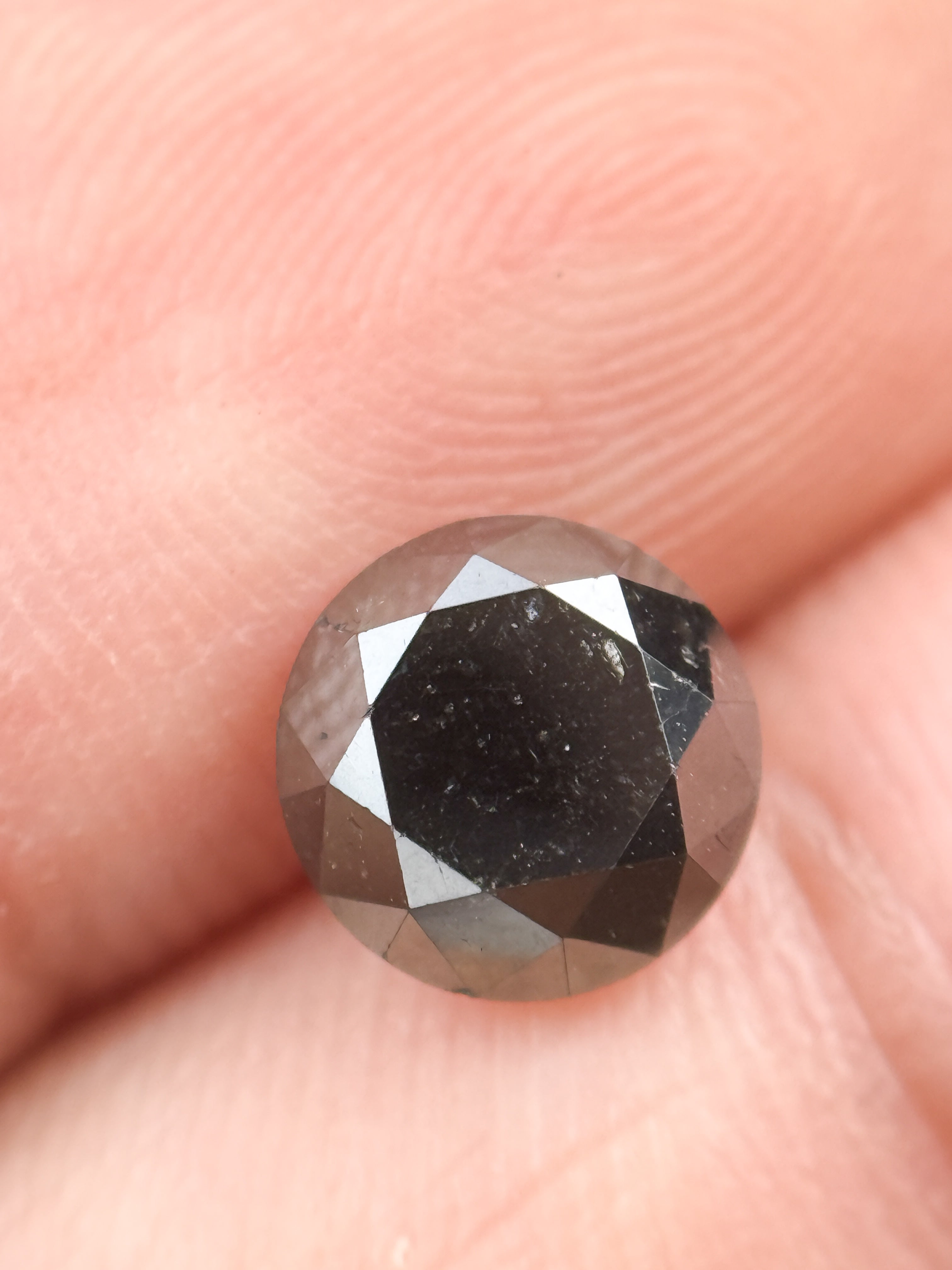 2.11 Ct Round Brilliant Cut Black Natural Loose Diamond