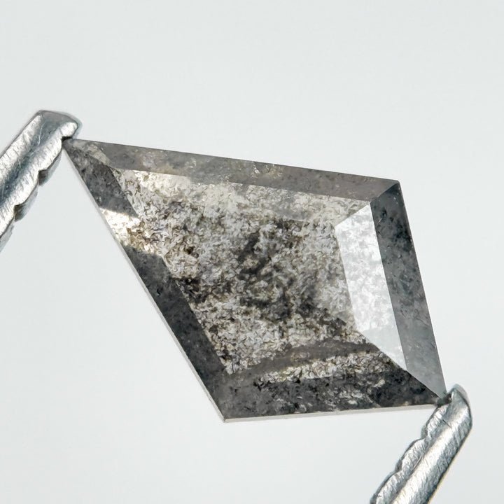 0.53 Ct Kite Rose Cut Grey Natural Salt and Pepper Diamond