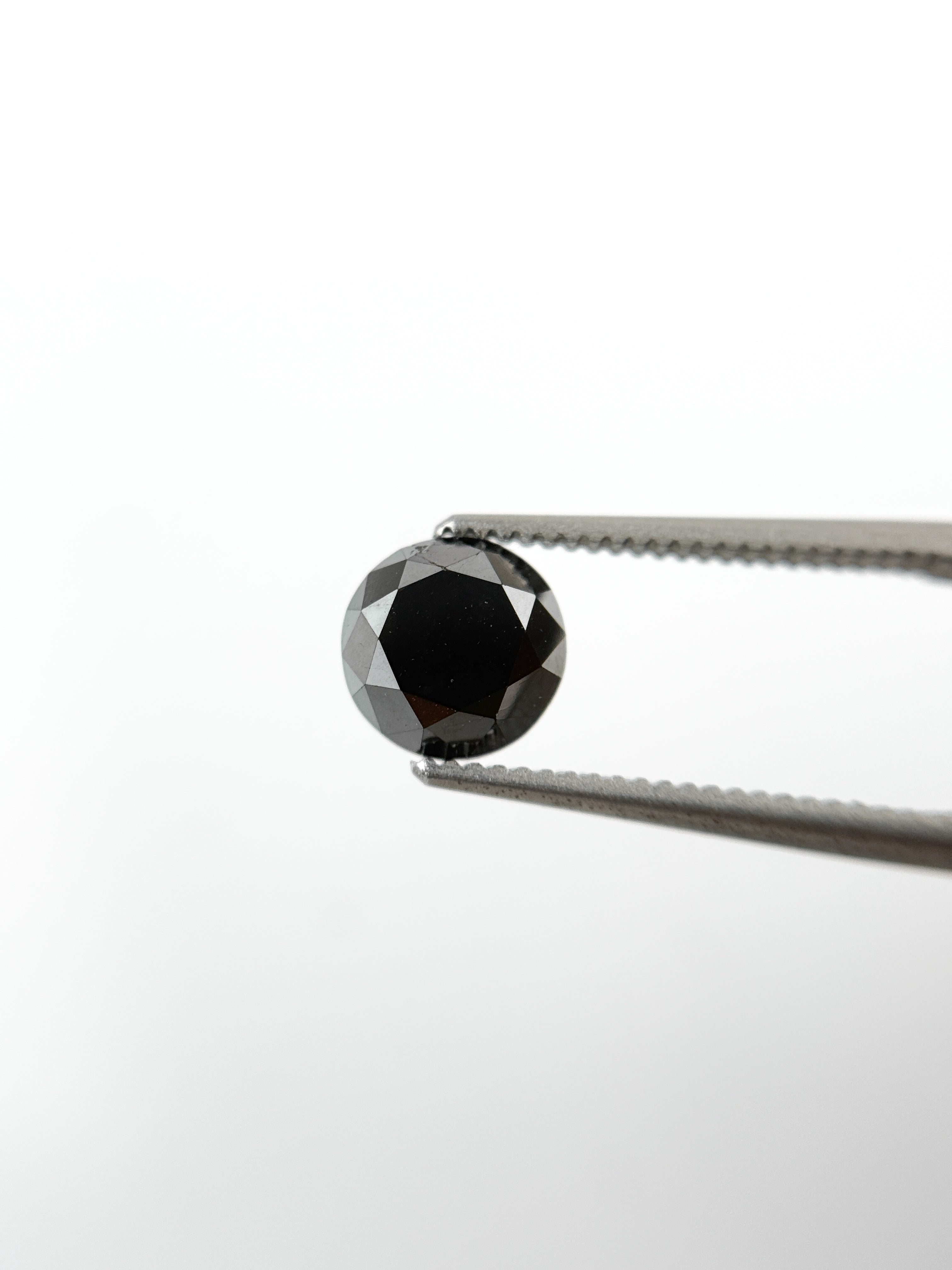 1.32 Ct Round Brilliant Cut Black Natural Fancy Diamond