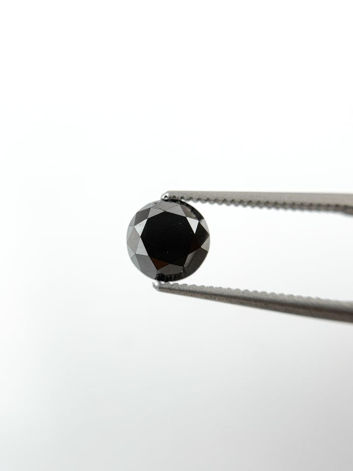 1.32 Ct Round Brilliant Cut Black Natural Fancy Diamond