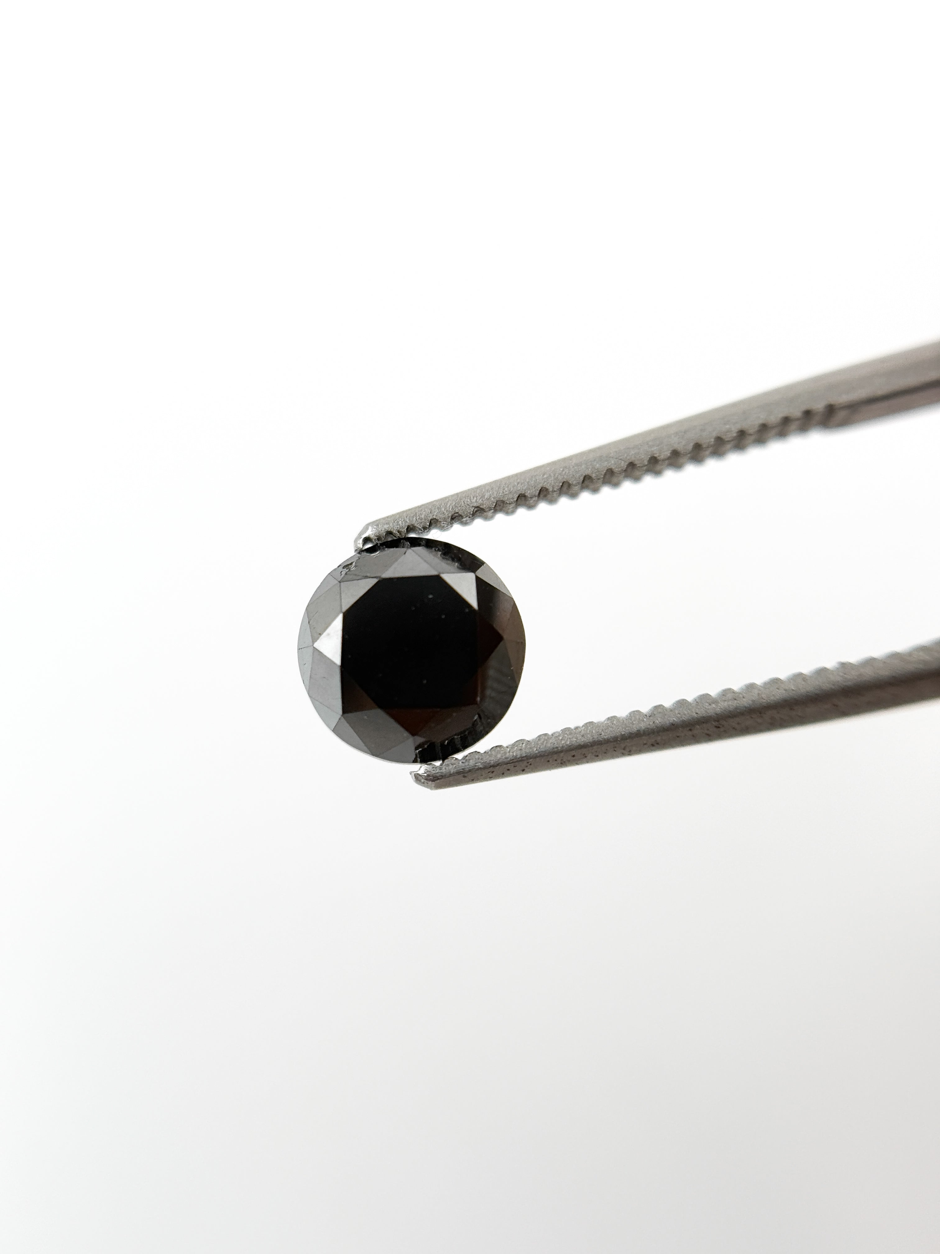 1.32 Ct Round Brilliant Cut Black Natural Fancy Diamond