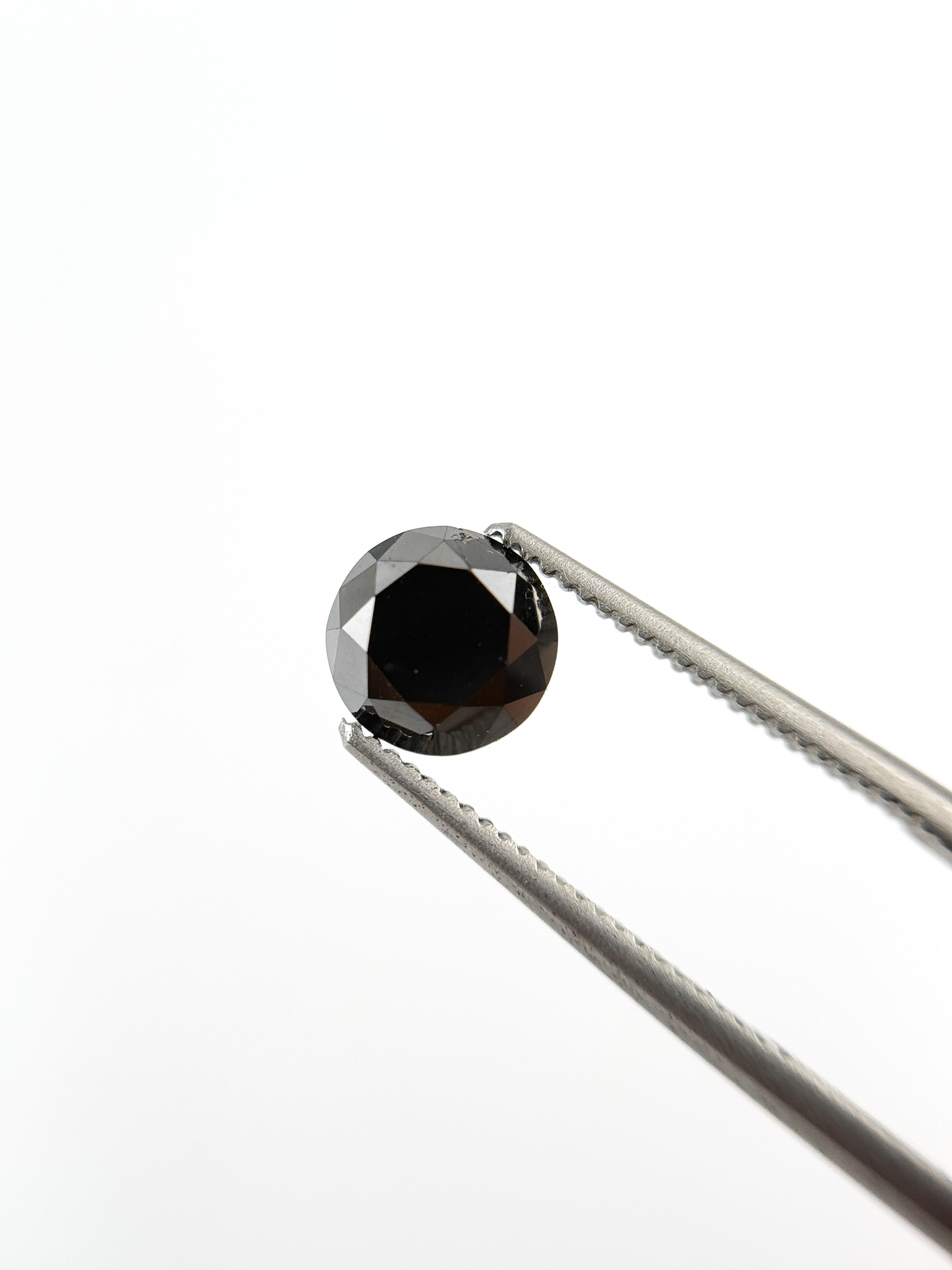 1.32 Ct Round Brilliant Cut Black Natural Fancy Diamond