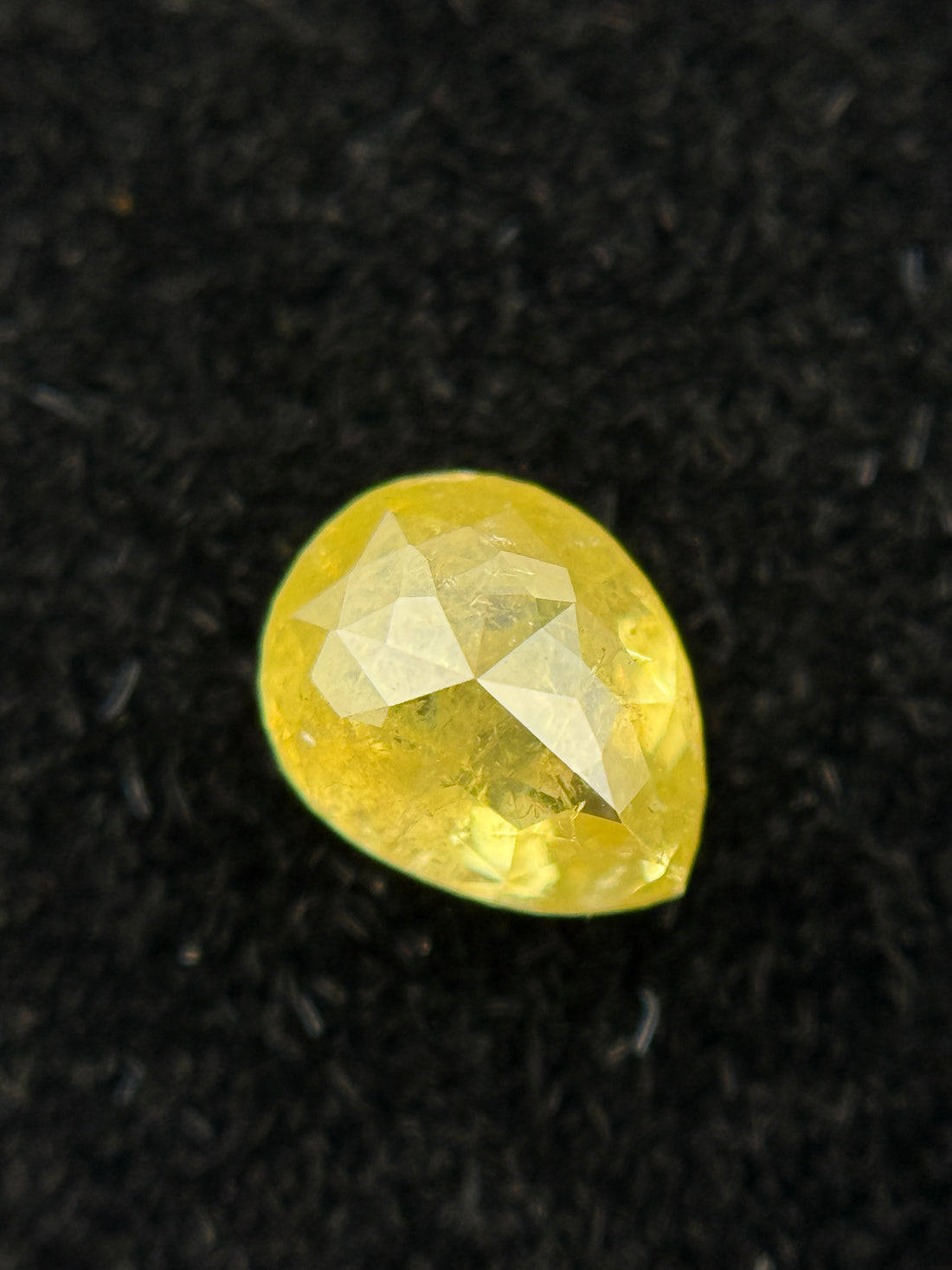 0.61 Ct Pear Rose Cut Yellow Natural Galaxy Diamond