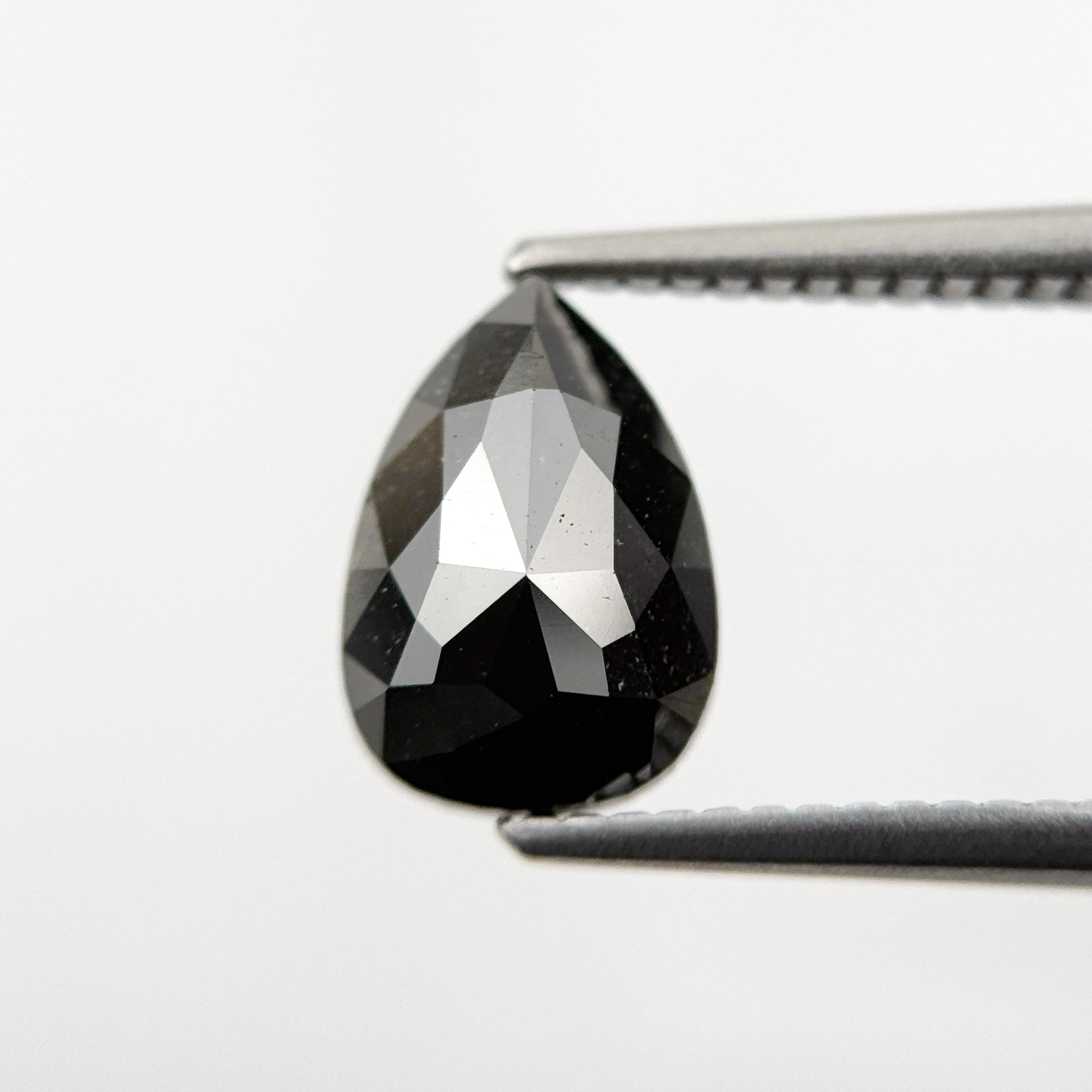 2.08 Ct Pear Rose Cut Black Natural Fancy Diamond
