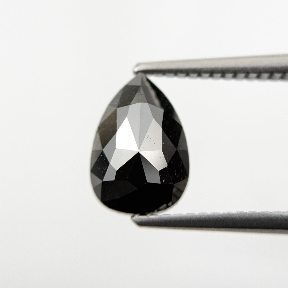 2.08 Ct Pear Rose Cut Black Natural Fancy Diamond