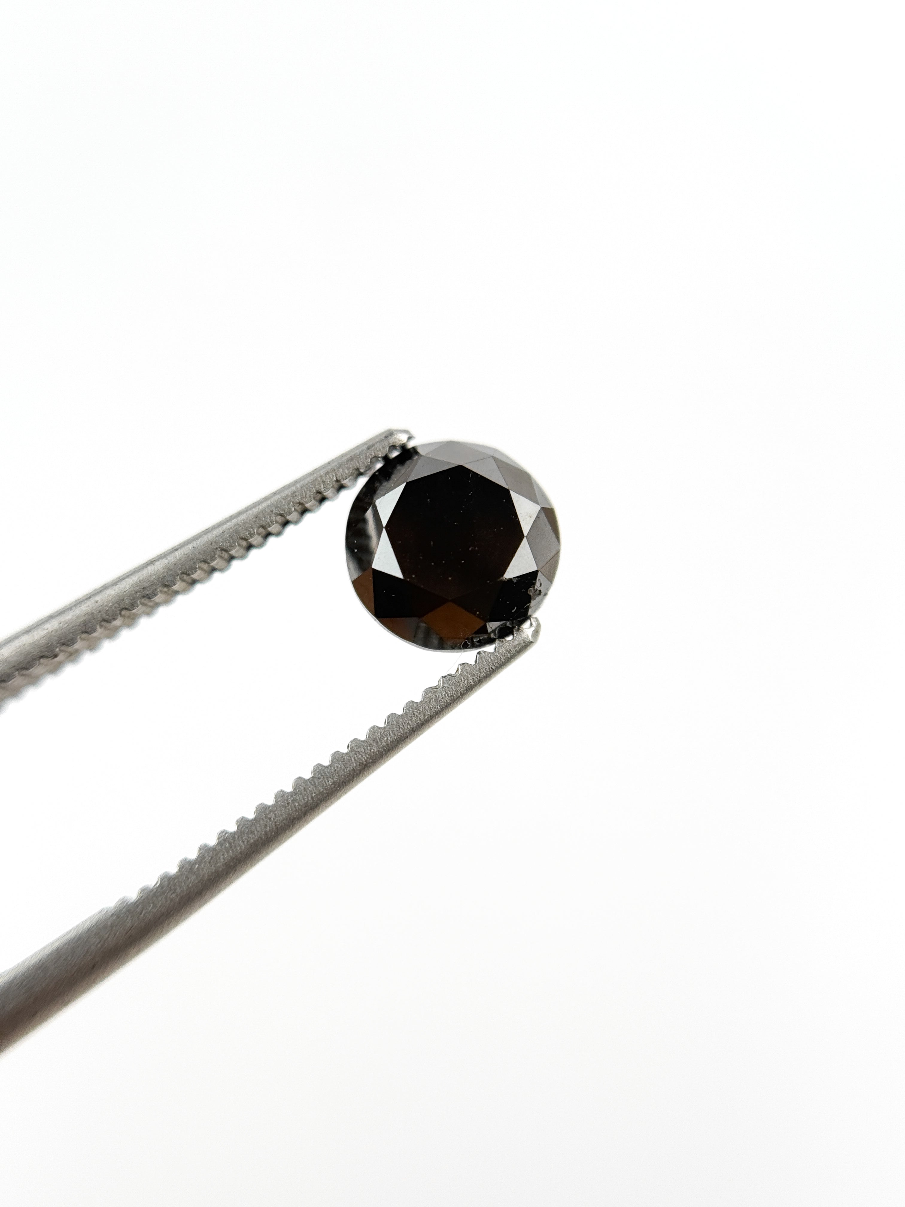1.32 Ct Round Brilliant Cut Black Natural Fancy Diamond