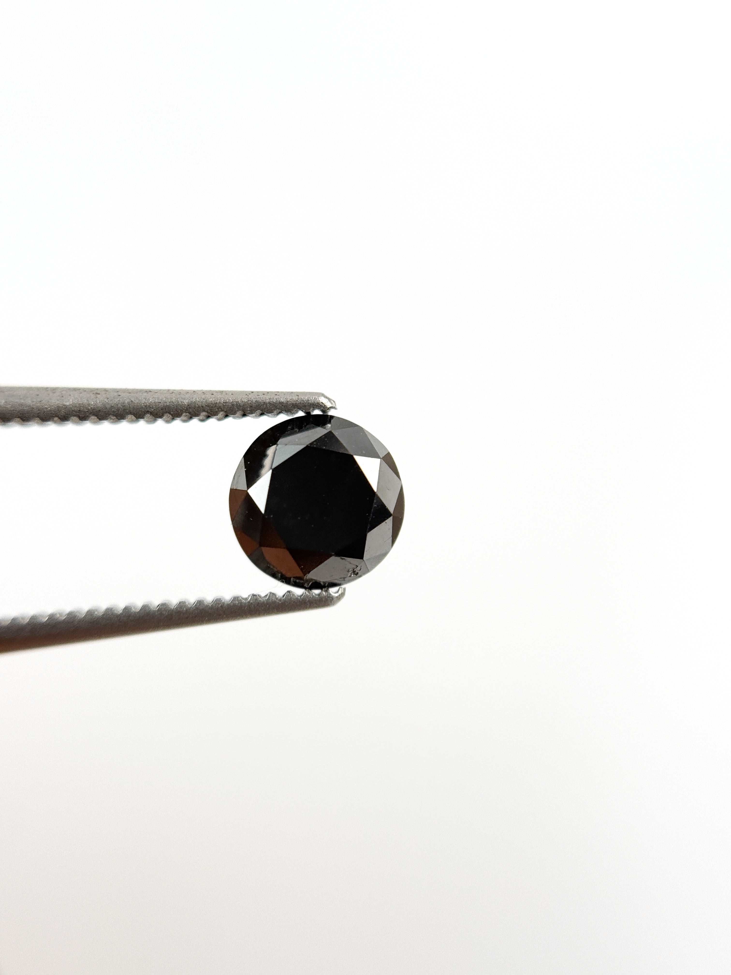 1.32 Ct Round Brilliant Cut Black Natural Fancy Diamond