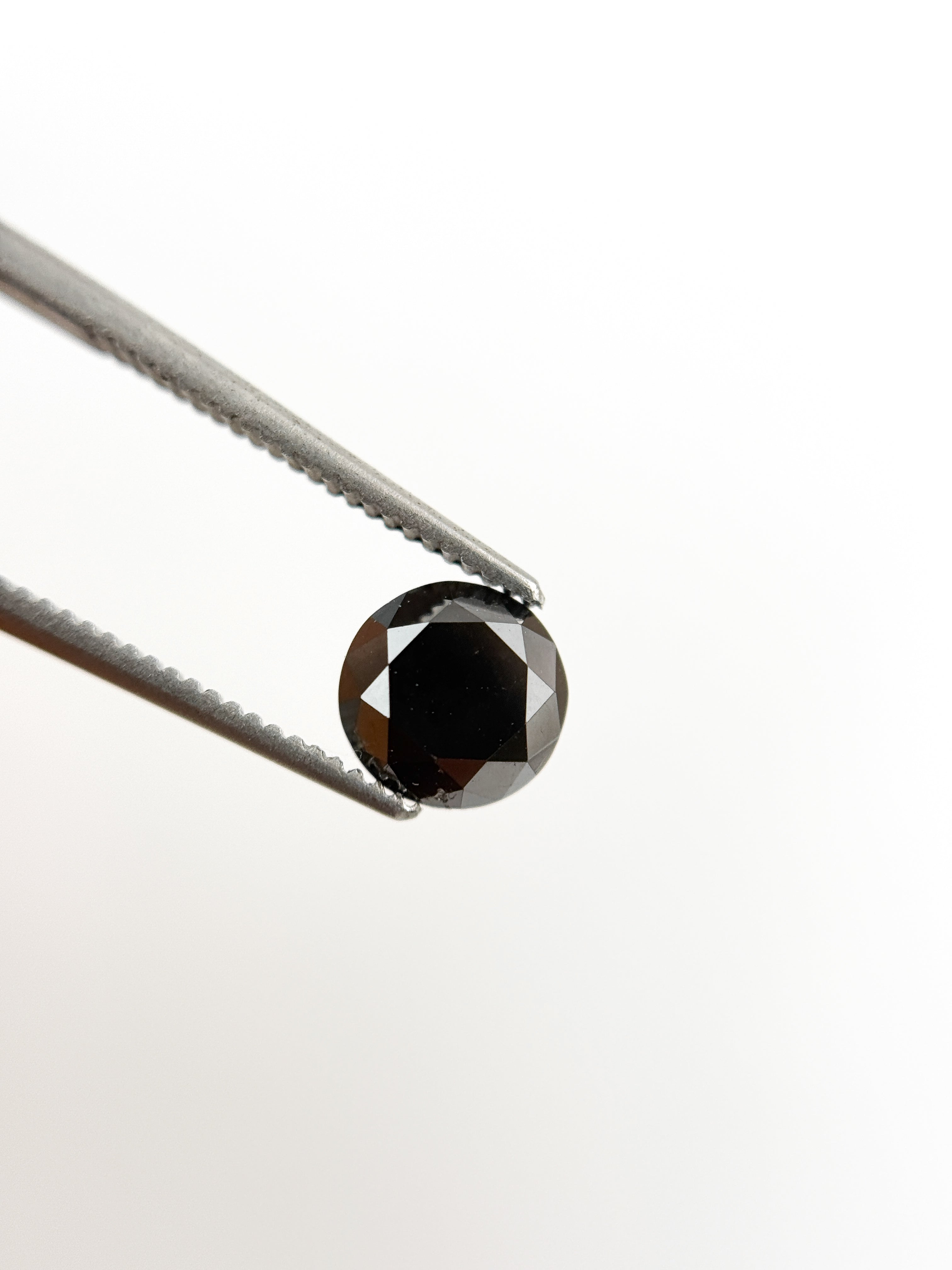 1.32 Ct Round Brilliant Cut Black Natural Fancy Diamond