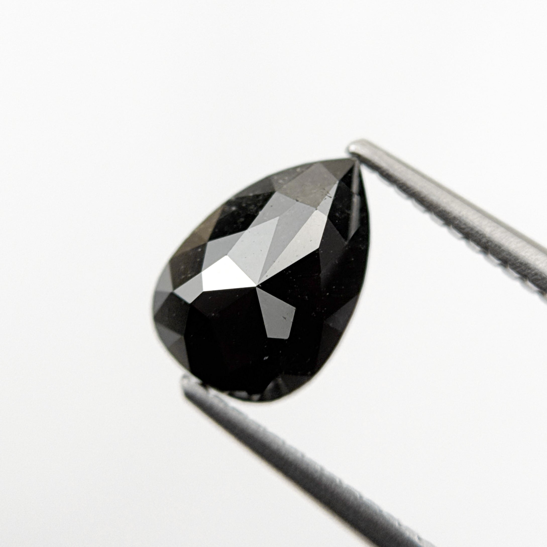 2.08 Ct Pear Rose Cut Black Natural Fancy Diamond