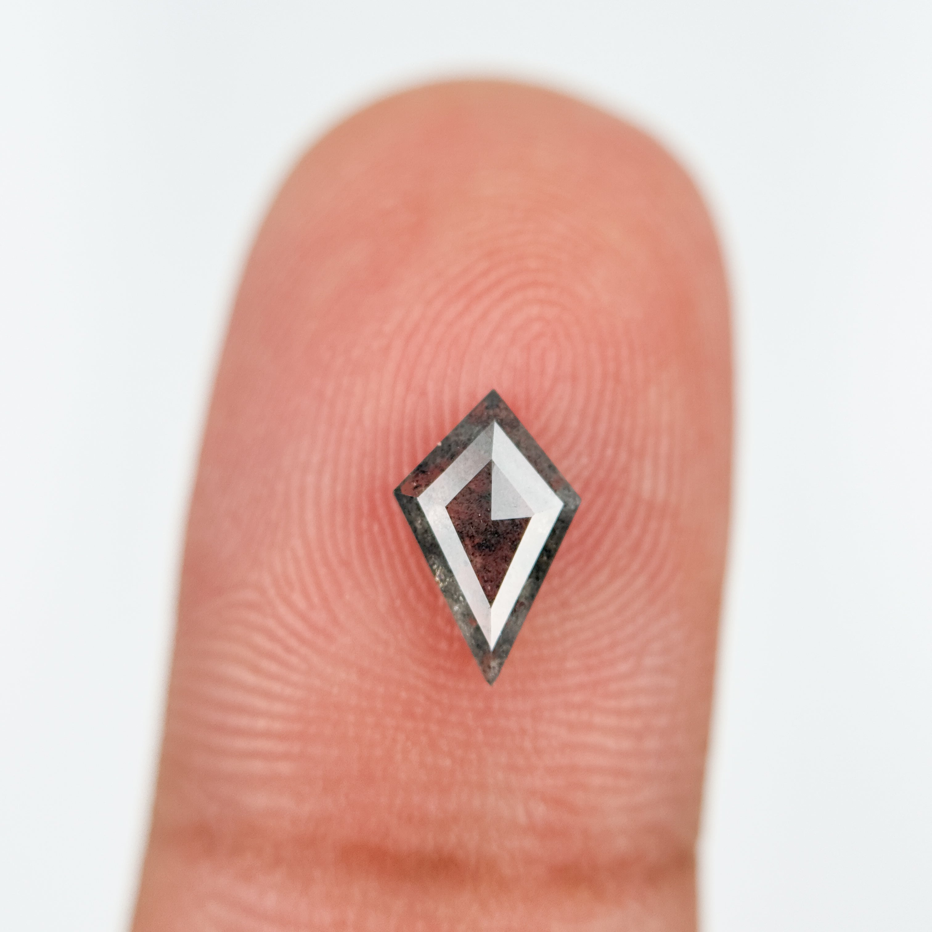 0.53 Ct Kite Rose Cut Grey Natural Salt and Pepper Diamond