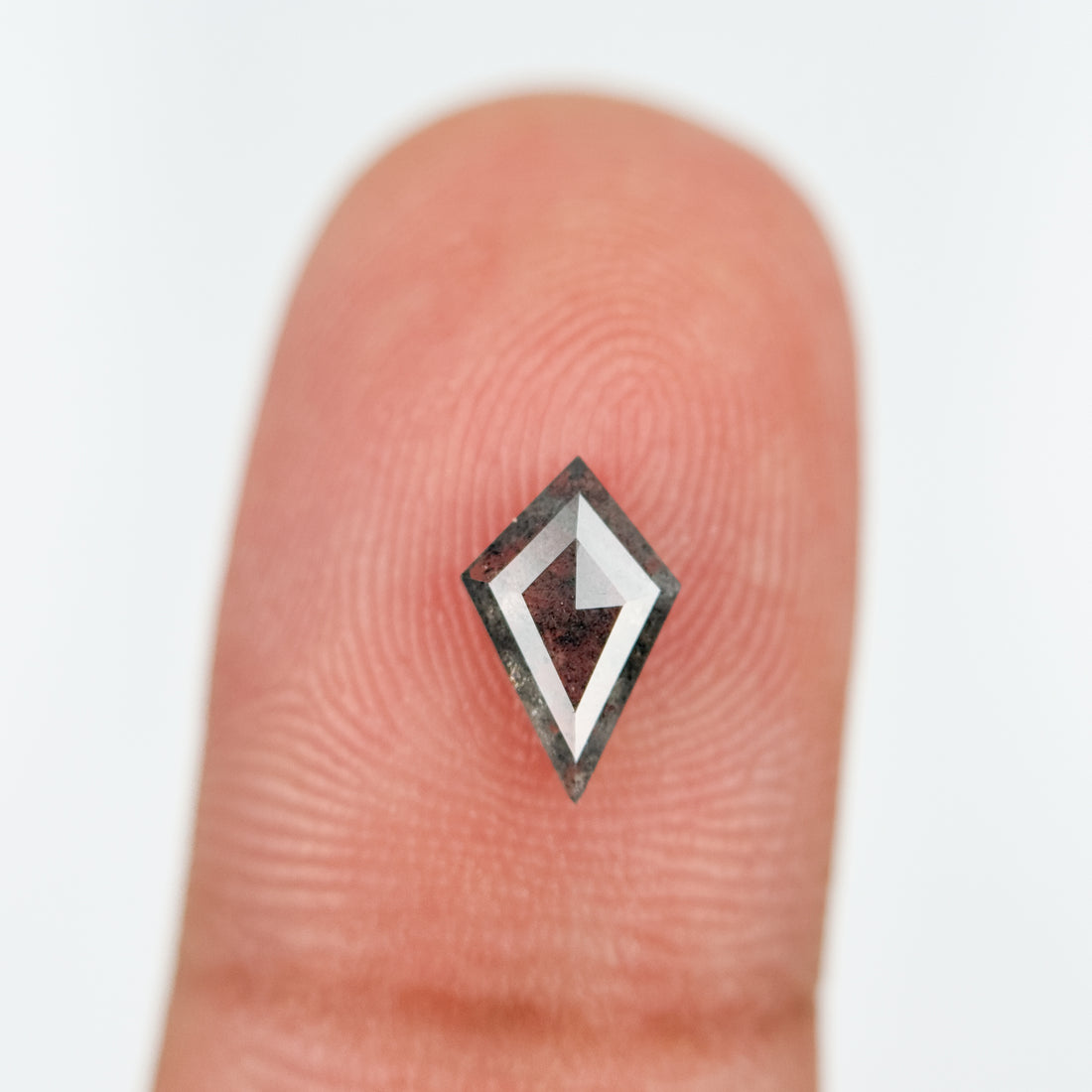 0.53 Ct Kite Rose Cut Grey Natural Salt and Pepper Diamond