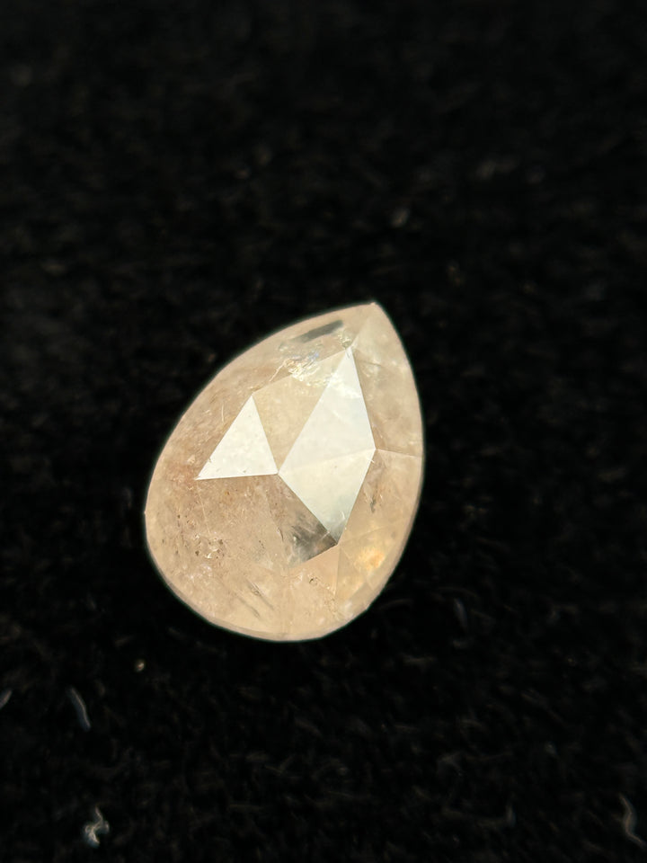 0.50 Ct Pear Rose Cut Milky White Natural Fancy Diamond
